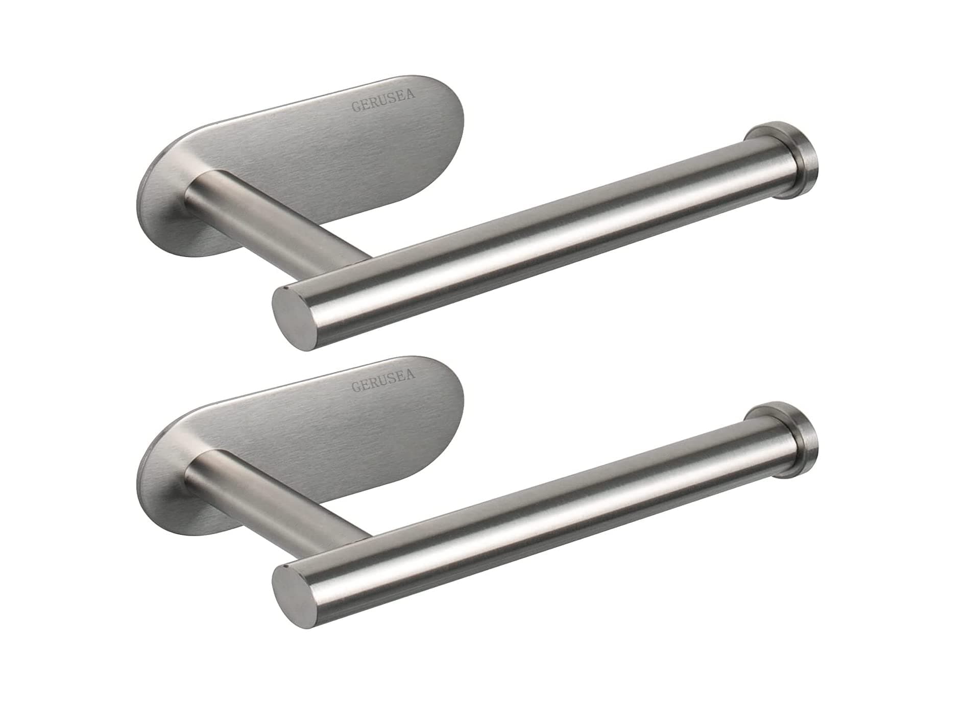 2 Pack Self Adhesive Toilet Paper Holder, self-Adhesive Strong Film on The Back, Easy to Install,SUS304 Stainless Steel, Wall-Mounted Bathroom Paper roll Holder, Silver