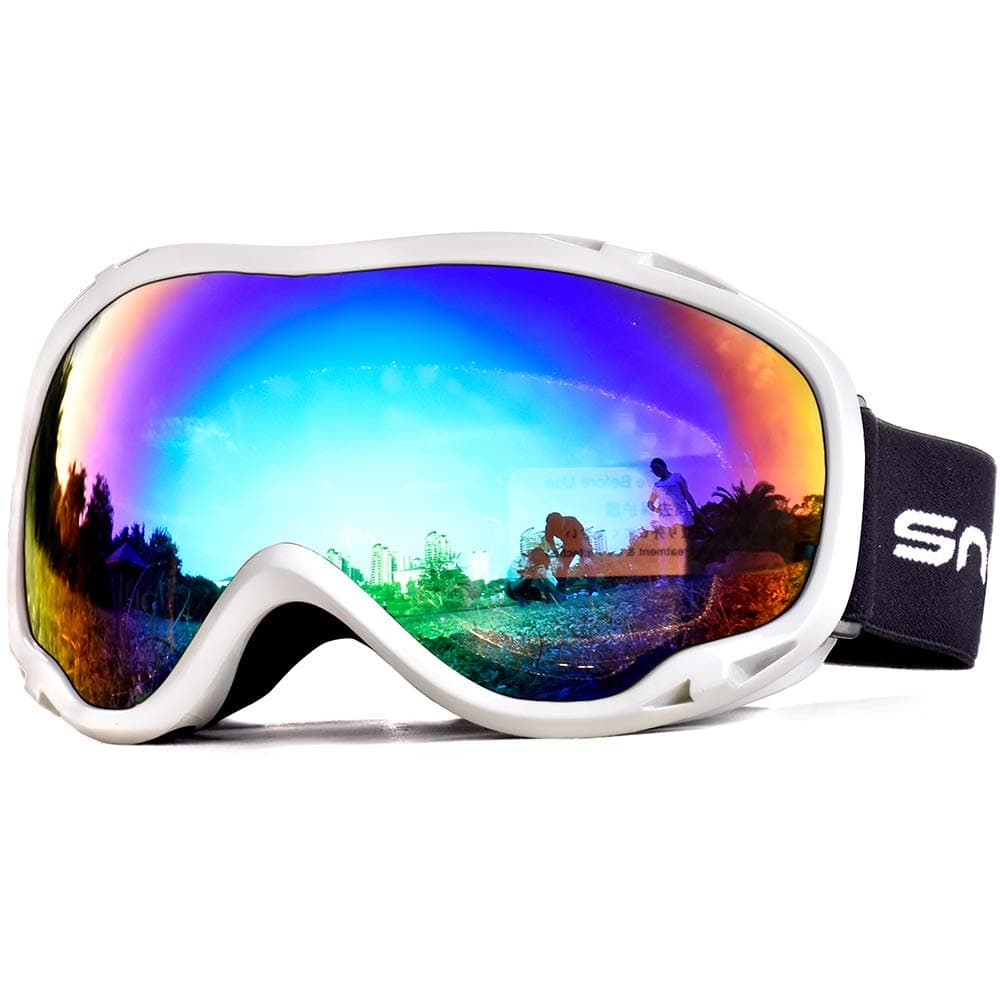 Snowledge Ski Snowboard Goggles with UV400 Protection, Skiing Snowboarding Goggles of Dual Lens with Anti Fog for Men, Women,Helmet Compatible