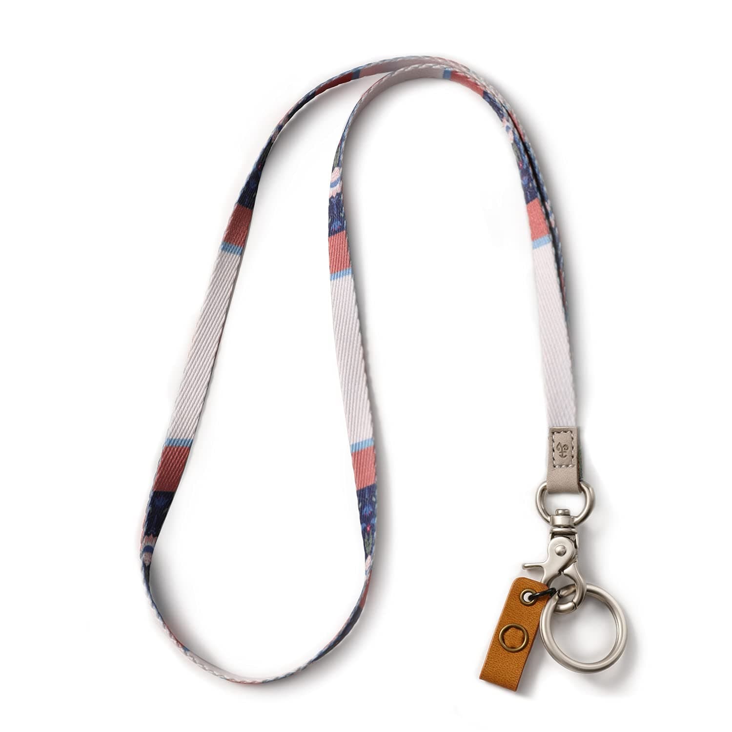 MNGARISTA Neck Lanyard for Keys, Floral Key Lanyard for Women, Durable ID Lanyards with Keyring and Clasp for ID Badges, School ID or Wallets, Lotus