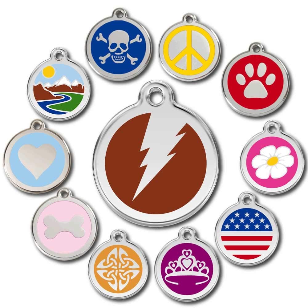 Love Your Pets Deluxe Pet ID Tags - Deep Engraved Stainless Steel - Engraving Will Last – 120 Design Choices of Pet Tags, Dog Tags, Cat Tags Most Ship Next Day (Brown, Flash)