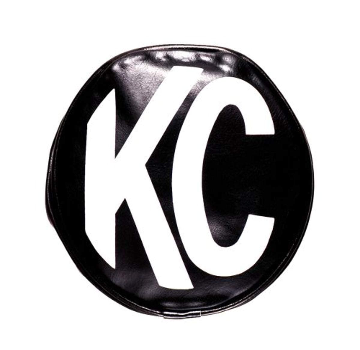 HiLiTES 5100 6" Round Black Vinyl Light Cover w/ White KC Logo - Set of 2