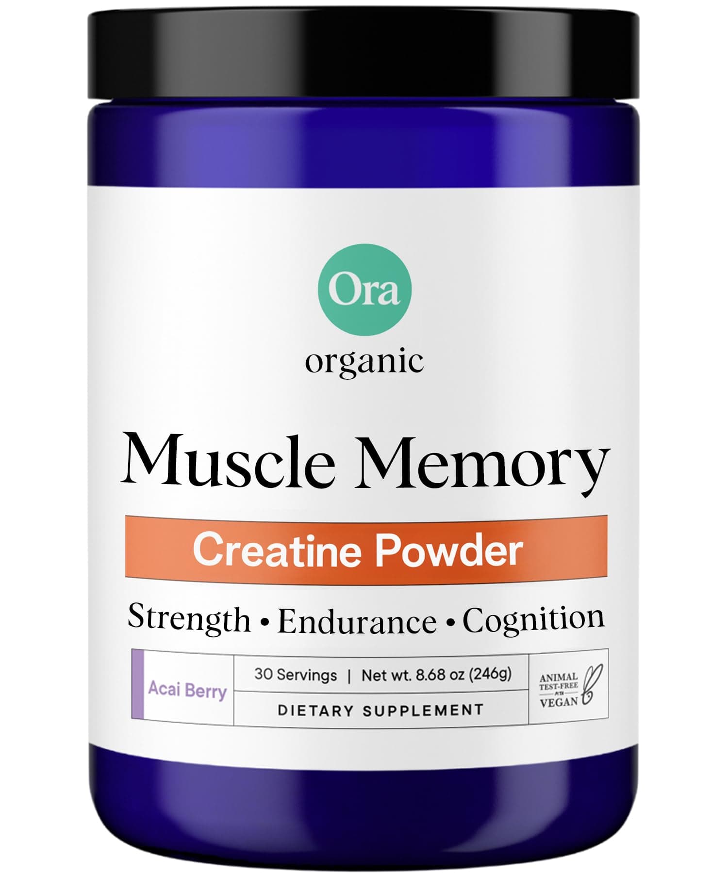 Creatine Monohydrate Powder - German-Sourced Creavitalis for Strength, elevATP for Energy, D-Ribose & Taurine for Recovery - Creatine for Women & Men - Acai Berry Flavor, 30 Servings