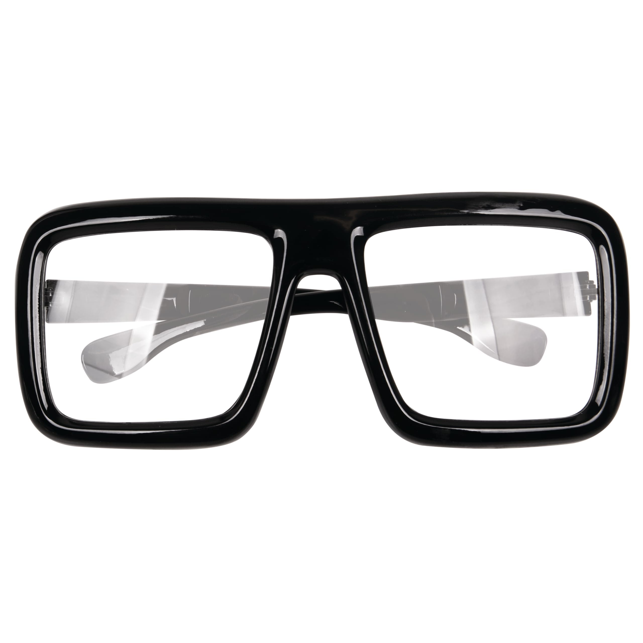Big Fake Glasses Black Oversized - Thick Nerd Square Super Hero Glasses Frame For Men & Women - Non Prescription Easter Cosplay Apparel Dressup Accessory for New Year Parties