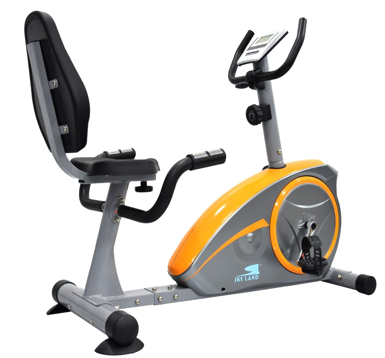 SKY LAND Recumbent Exercise Bike with 8-Level Magnetic Resistance, 2-Way Flywheel, Adjustable Seat, Digital Display, Compatibility for Home Gym Fitness