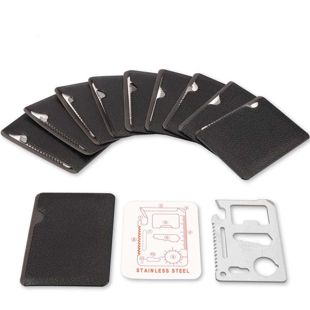 11 in 1 stainless steel card pocket survival tool(10 pack)
