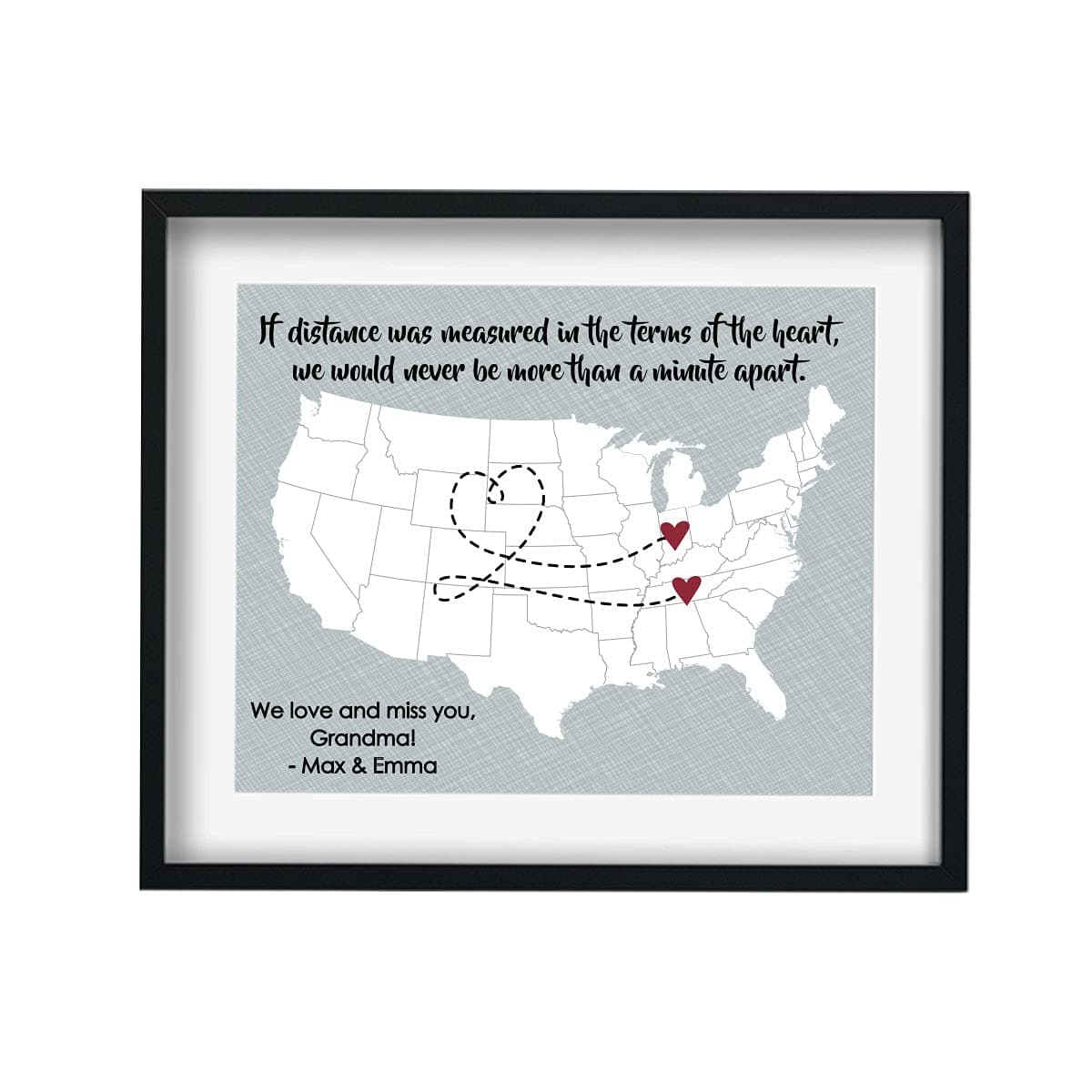 Long Distance Map Gift | Going Away Gift | Long Distance Family |