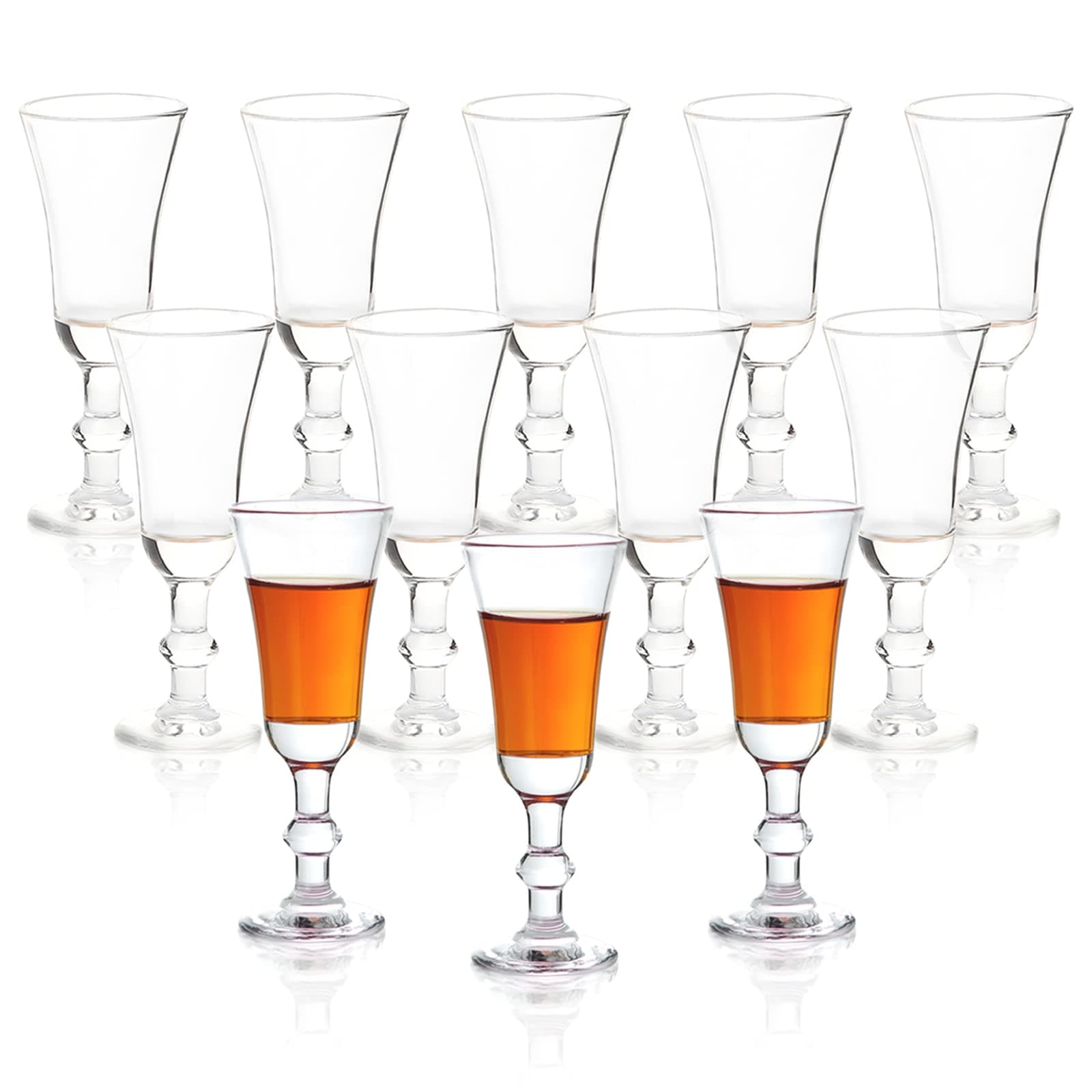 Cordial Glasses Shot Glasses with Stem,Limoncello Glasses | Port glasses 1.0 oz (Set of 12)