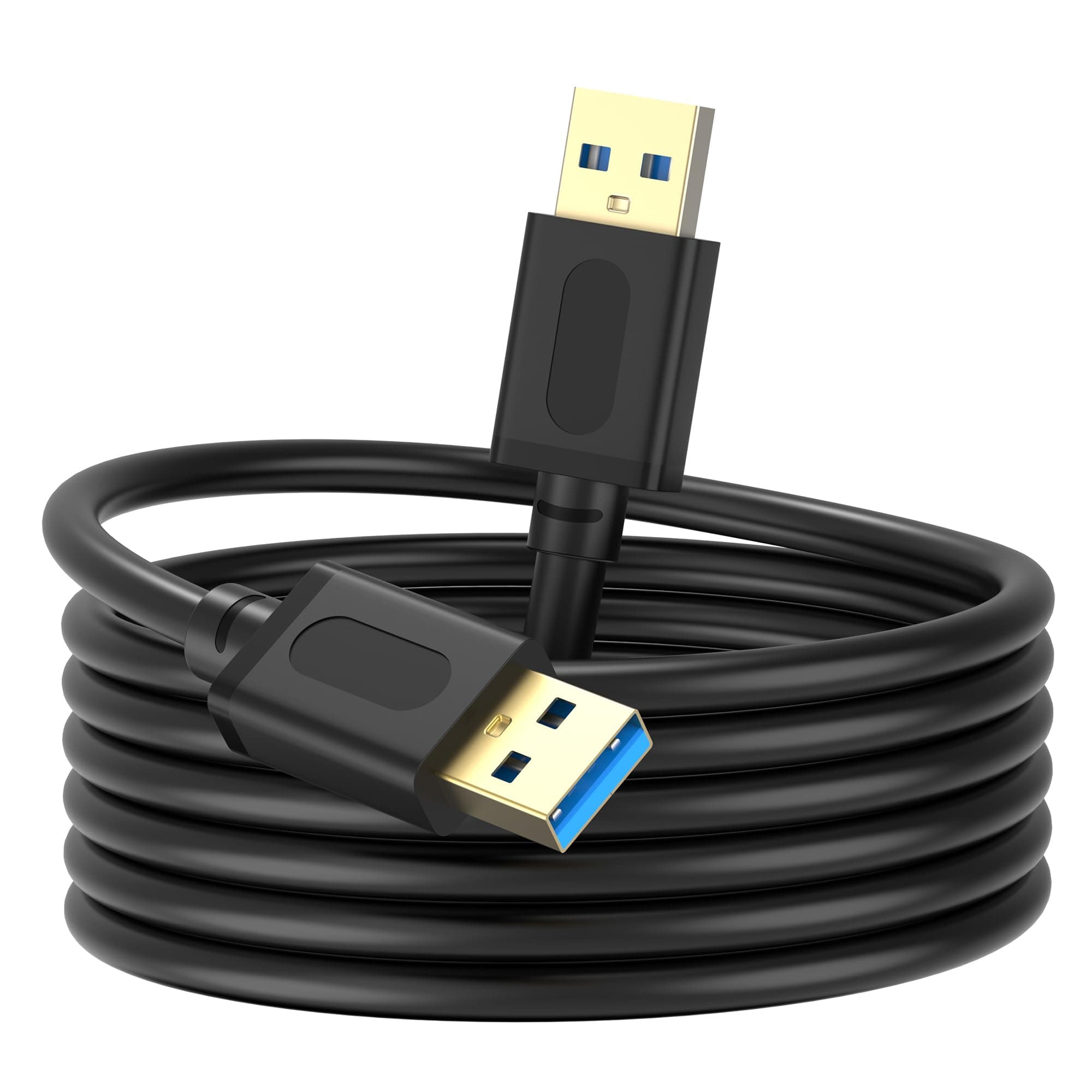 USB 3.0 Male to Male Cable 12Ft,USB to USB Cable with Gold-Plated Connector for Hard Drive Enclosures, DVD Player, Laptop Cooler etc(12Ft/4M)