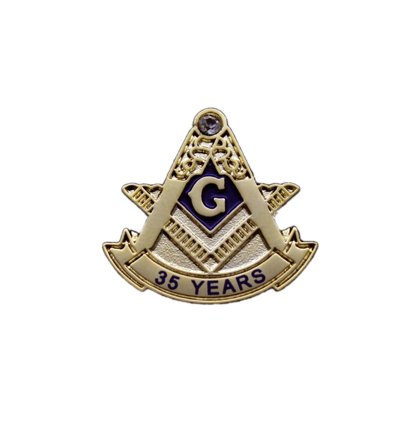 Blue Lodge 35 Years Freemason Masonic Lapel Pin
