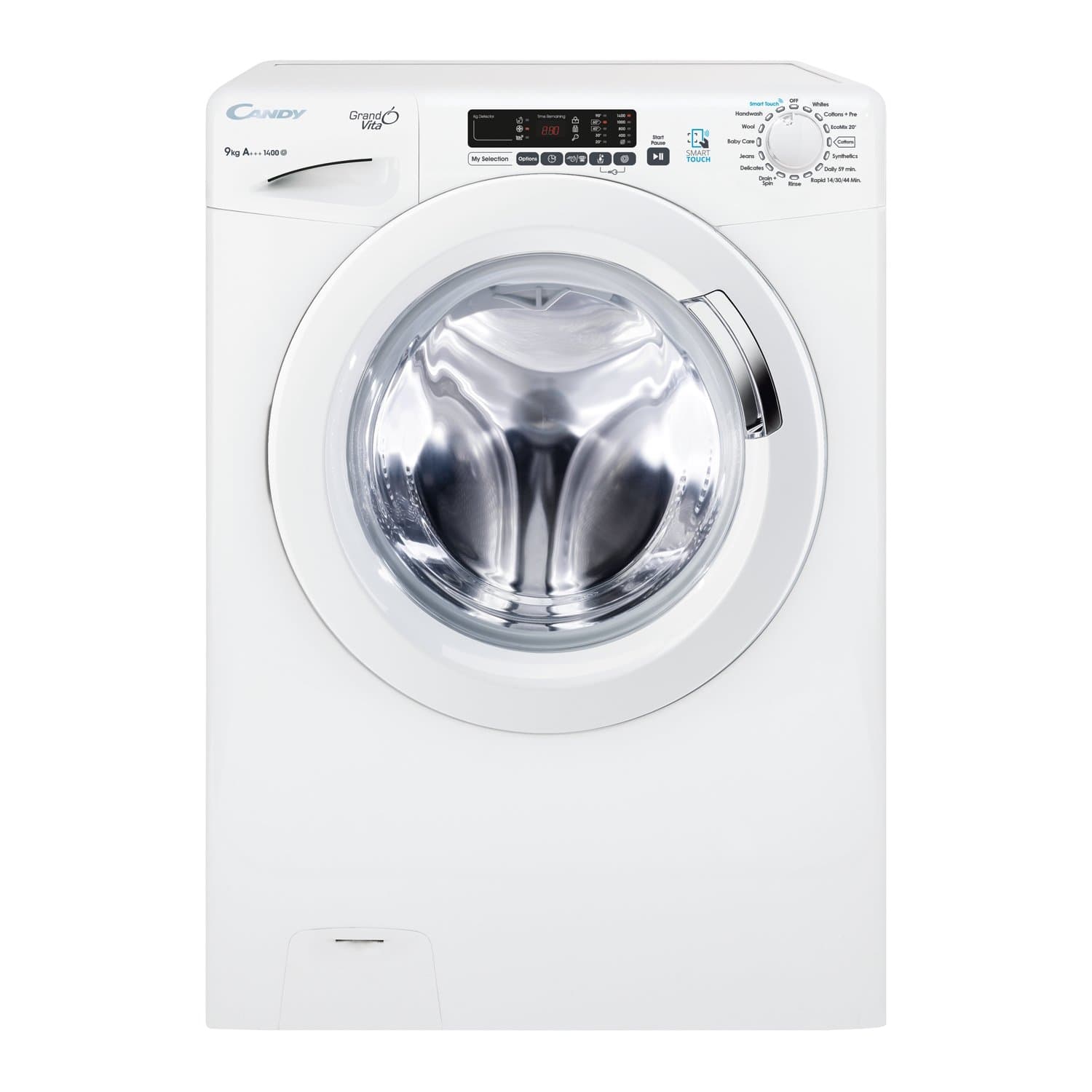 Candy GVS149D3 Freestanding Grand'O Vita Washing Machine, NFC Connected, 9kg Load, 1400rpm, White
