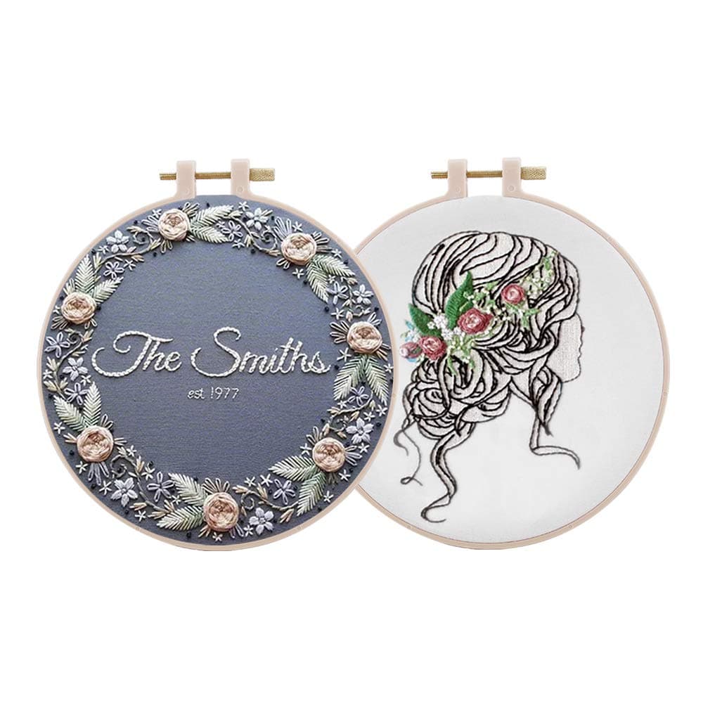 HomdMarket DIY Embroidery Sampler Kit Modern Hand Embroidery for Beginners Needlework Adults Craft Sewing Kit