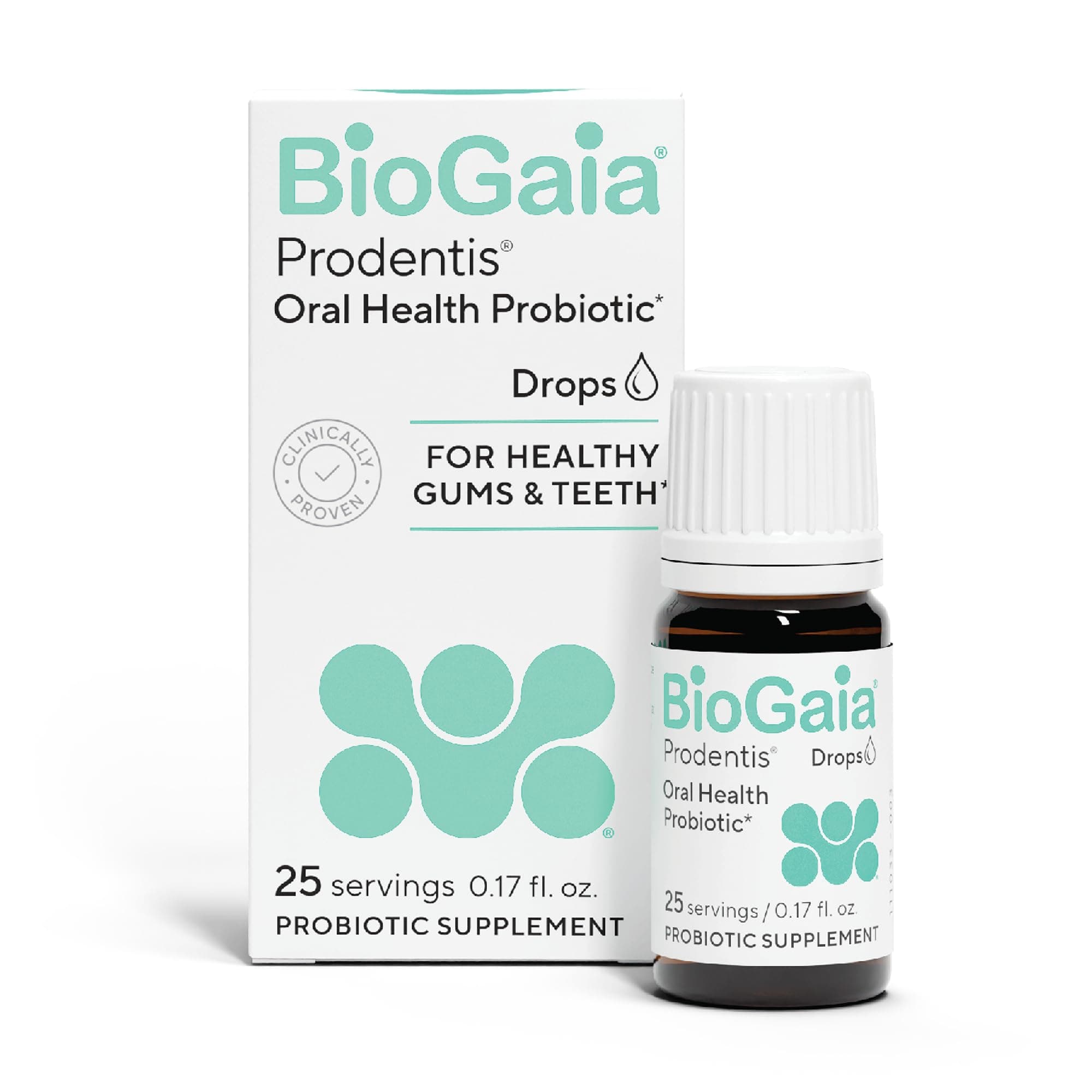 BioGaia Prodentis | Dental Probiotic Drops | Promotes Healthy Gums & Teeth | Defends Against Dental Problems | Replenishes Oral Microbiome | Improves Oral Health | Unflavored | 25 Day Supply
