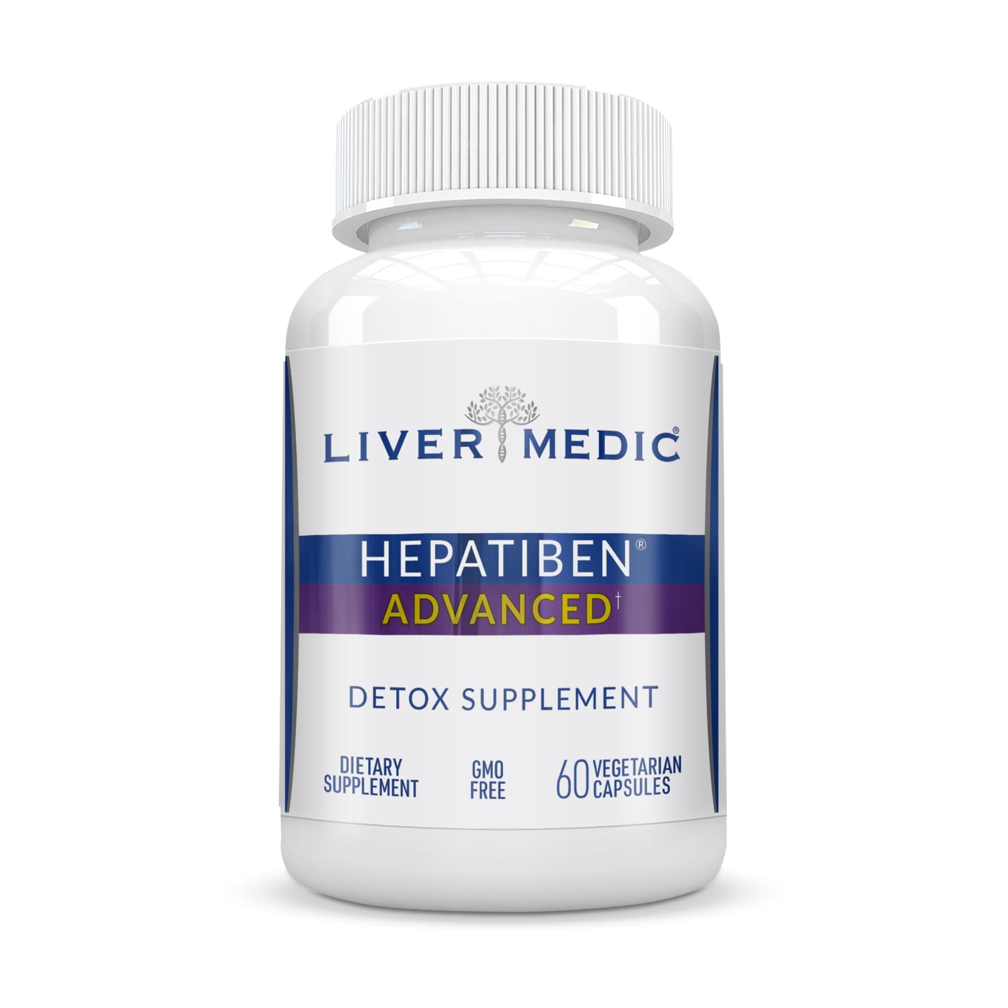 Hepatiben Liver Detox Cleanse, Non-GMO, w/Digestive Repair. Natural Liver Supplement w/Milk Thistle, Silybin, NAC, Choline, Turmeric, Berberine, L-Glutathione 60CT