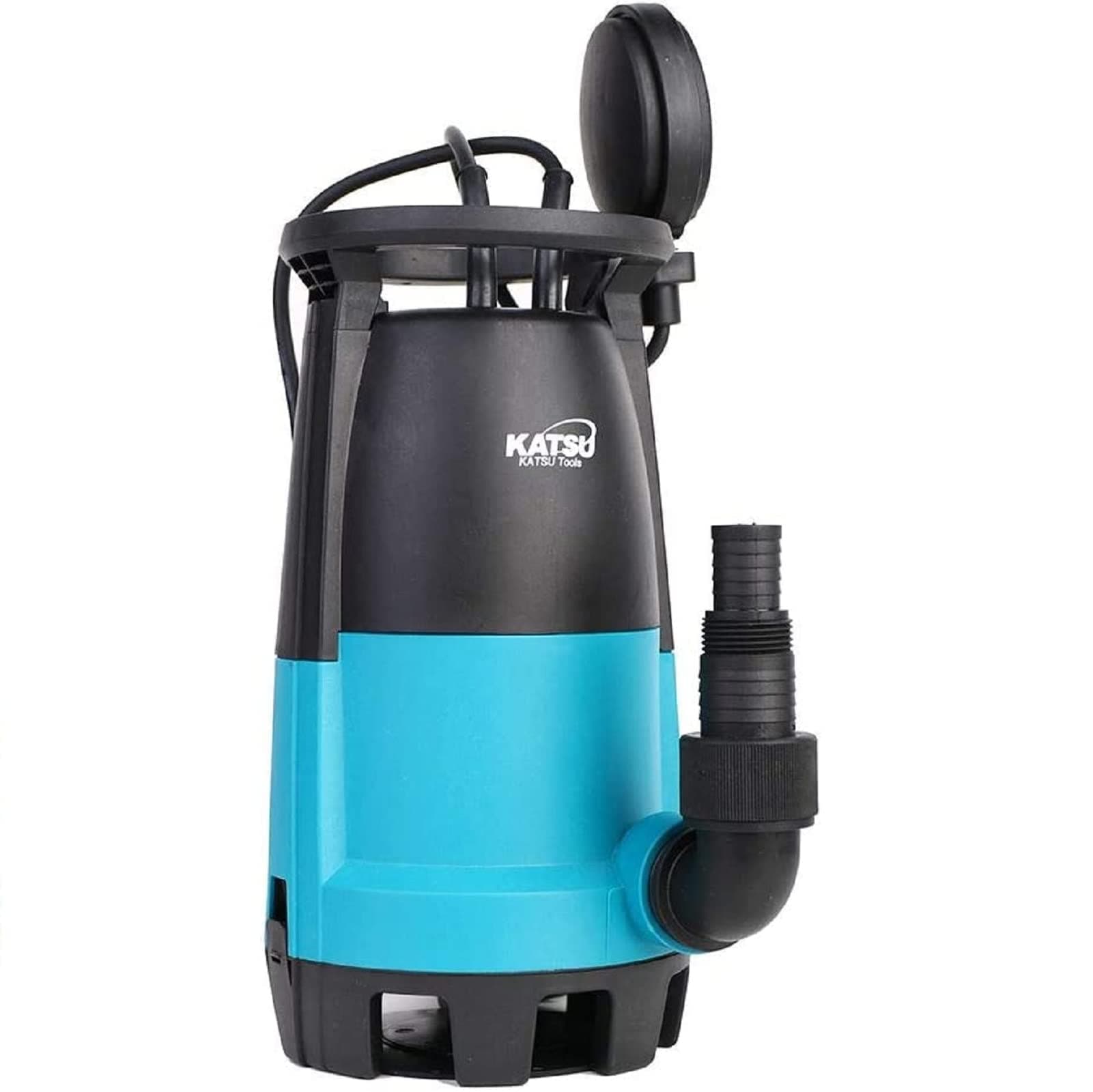 KATSU Tools 400W Portable Submersible Pump for Clean and Dirty Water 10000L/h for Garden Pond, Pools, Ditches + Float Switch + Changeable Base