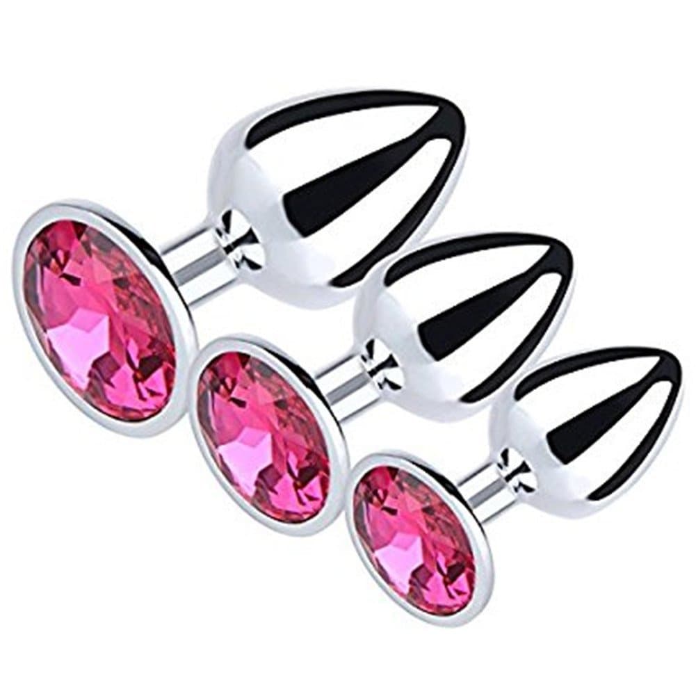 3pcs Different Size Set Stainless Steel Diamond Jeweled Toys