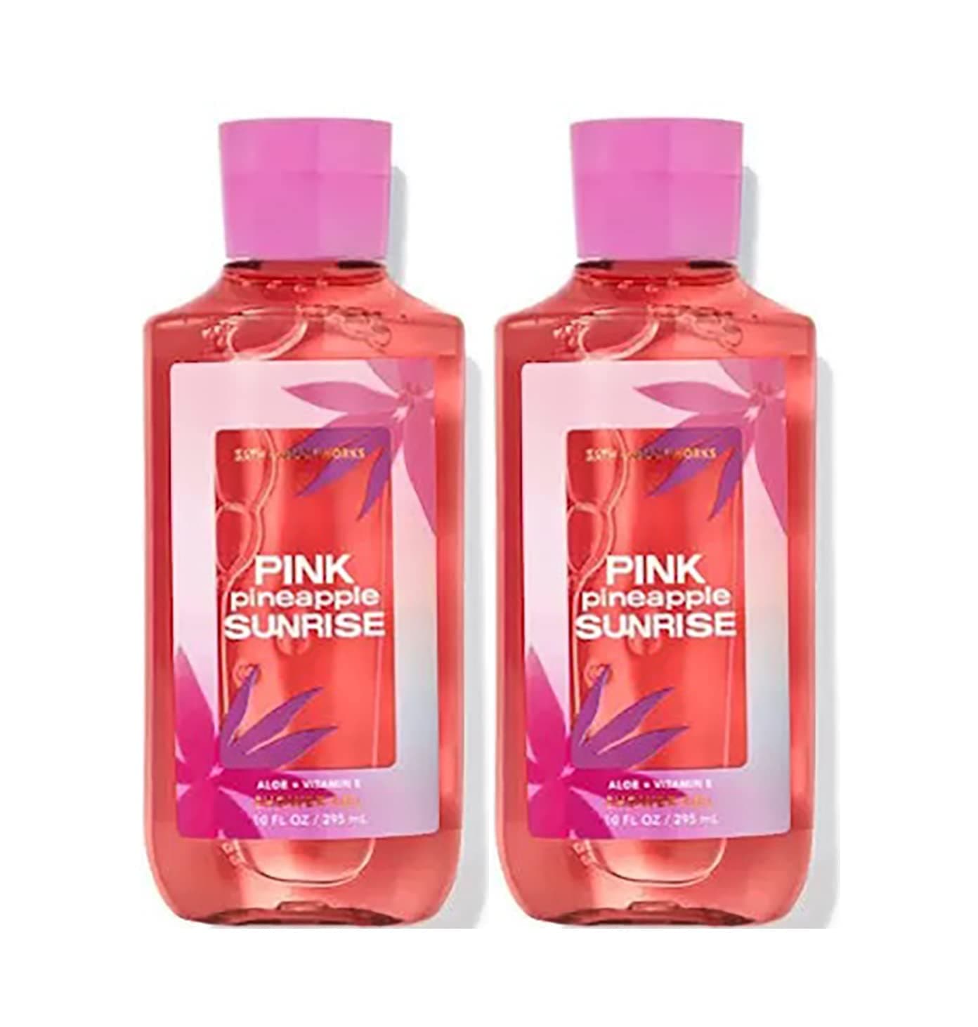 Bath & Body Works and Pink Pineapple Sunrise Shower Gel Gift Sets For Women 10 Oz 2 Pack (Pink Pineapple Sunrise)