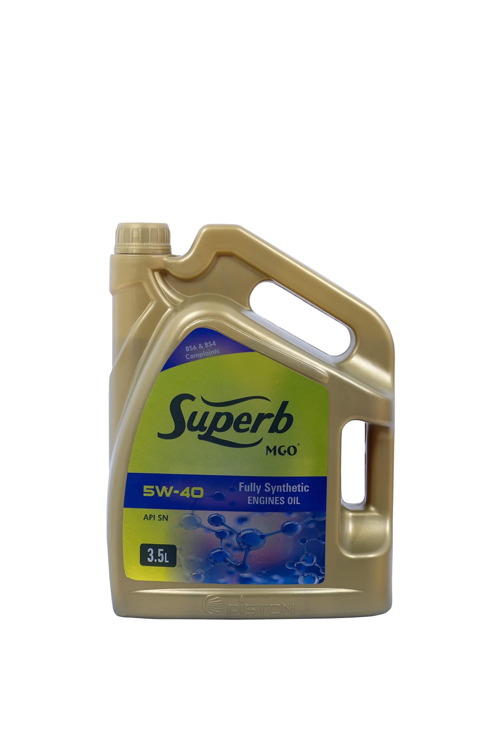 PISTON Superb MGO 5W-40 API SN Fully Synthetic Engine Oil For Petrol,Diesel & Cng Cars (3.5 L)