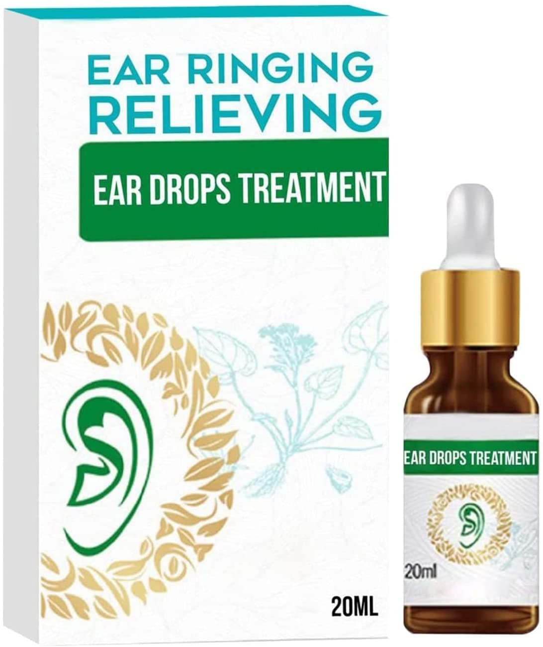 Organic Ear Ringing Remedy Drops,Ear Drops to Help Stop Ringing in The Ears,Tinnitus Relief,Noises in Ears,Pain,and Discomfort,Relieves Ear Aches,Swimmer's Ear (2pcs)