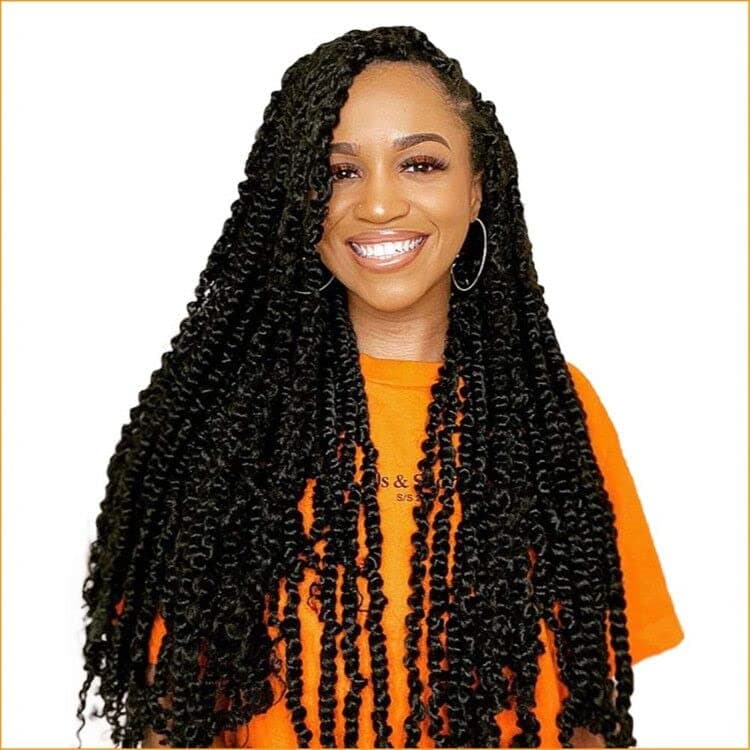 Passion Twist Hair - 22 Inch 7packs Light Brown Water Wave Crochet Braids Synthetic Braiding Hair Extensions (22 Inch 7Packs, #4)
