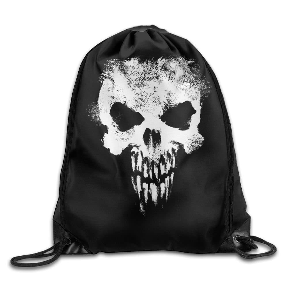 ADMR Unisex SKULL Basics Classic Lightweight Drawstring Gym Sackpack Backpack For Hiking Swimming Yoga
