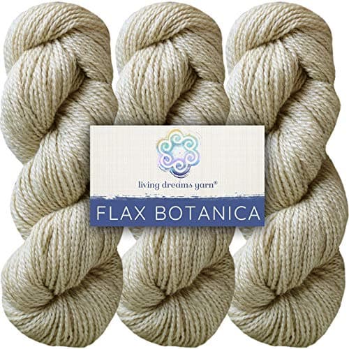 Living Dreams Flax Botanica DK Yarn. Elegant Merino Linen Silk. Cruelty Free & Responsibly Sourced. Pacific Northwest Handmade. Three Skein Pack, Papaya