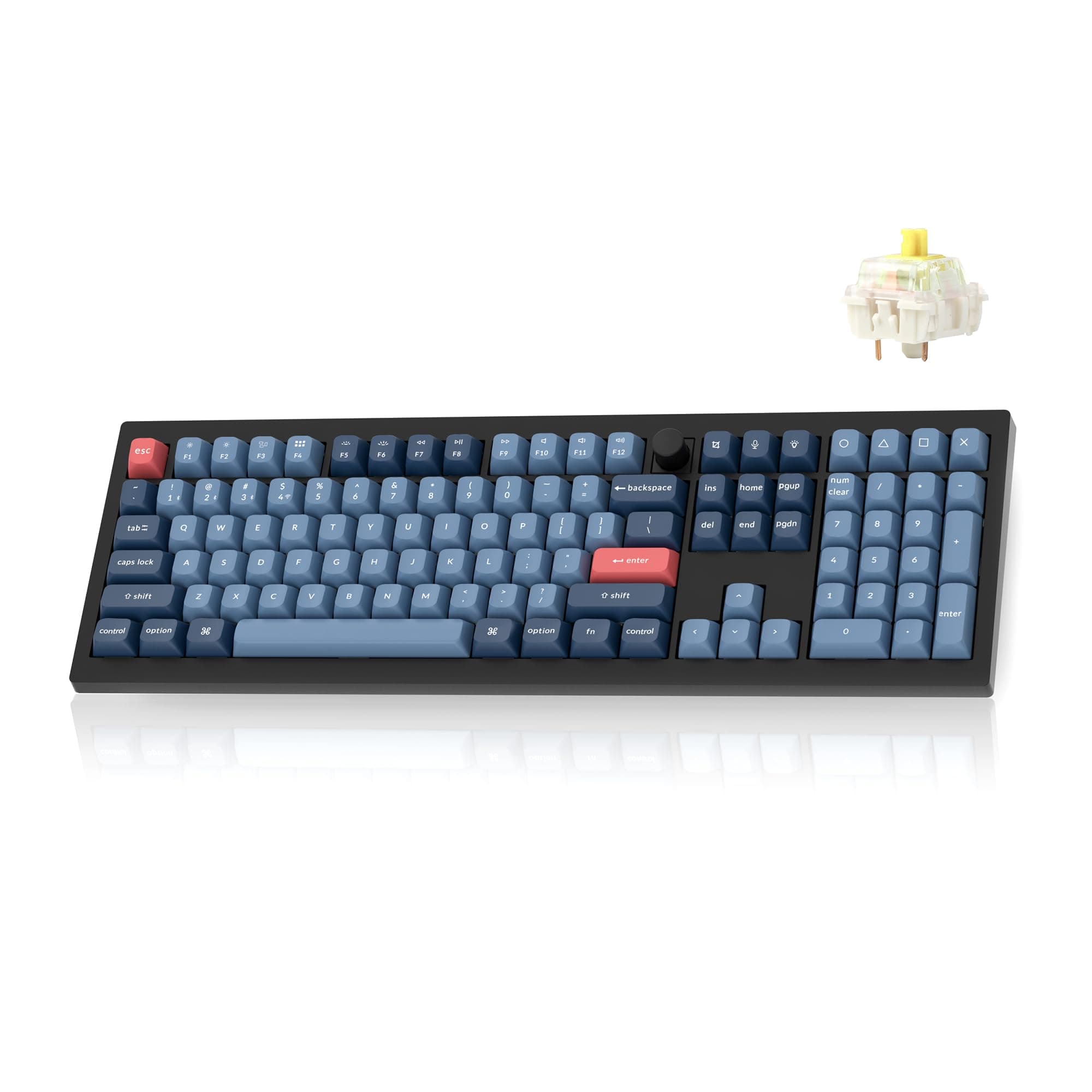 Keychron V6 Max Wireless Custom Mechanical Keyboard, 2.4 GHz Bluetooth QMK Full-Size Layout RGB with Hot-swappable Gateron Banana Switch Compatible with Mac Windows Linux