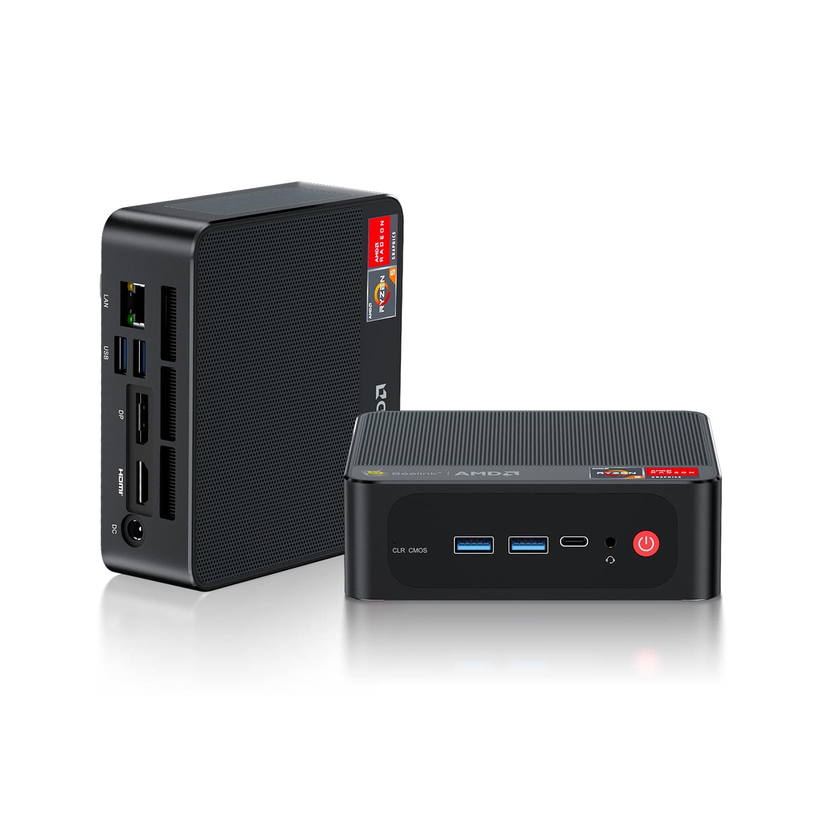 Beelink Mini PC, AMD Ryzen 7 5825U(8C/16T, Up to 4.5GHz), 16GB DDR4 RAM 500GB NVMe SSD, SER5 Pro Mini Computer Support 4K@60Hz Triple Display/WiFi6/BT5.2/DP+HDMI/USB3.2 for Gaming/Office