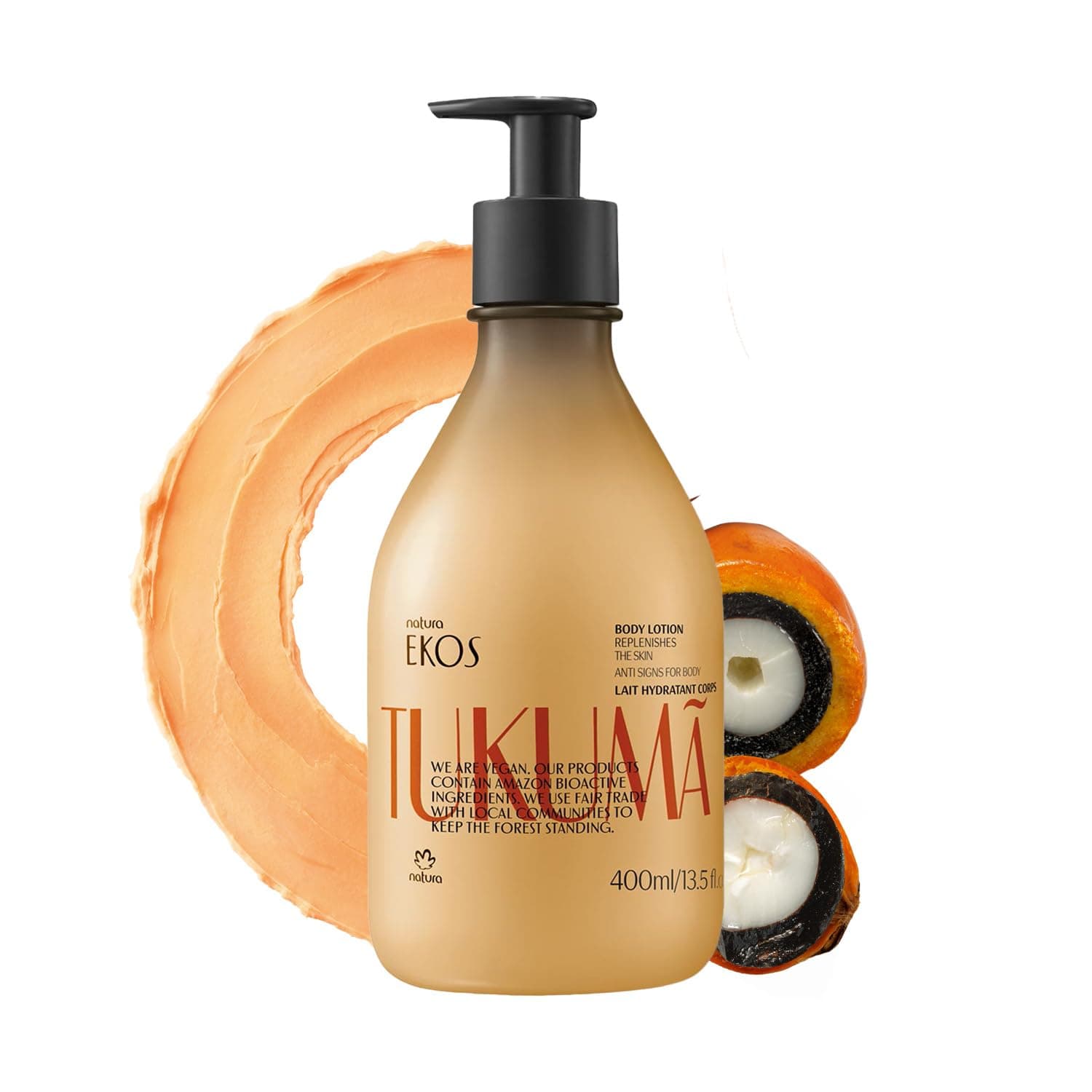 Ekos Tukumã Replenishing Body Lotion - Vegan Skin Care - Moisturize & Improve Skin Texture - Boost Hyaluronic Acid - Brazilian Beauty Secrets - Self Care & Body Care - 13.5 fl oz (400ml)