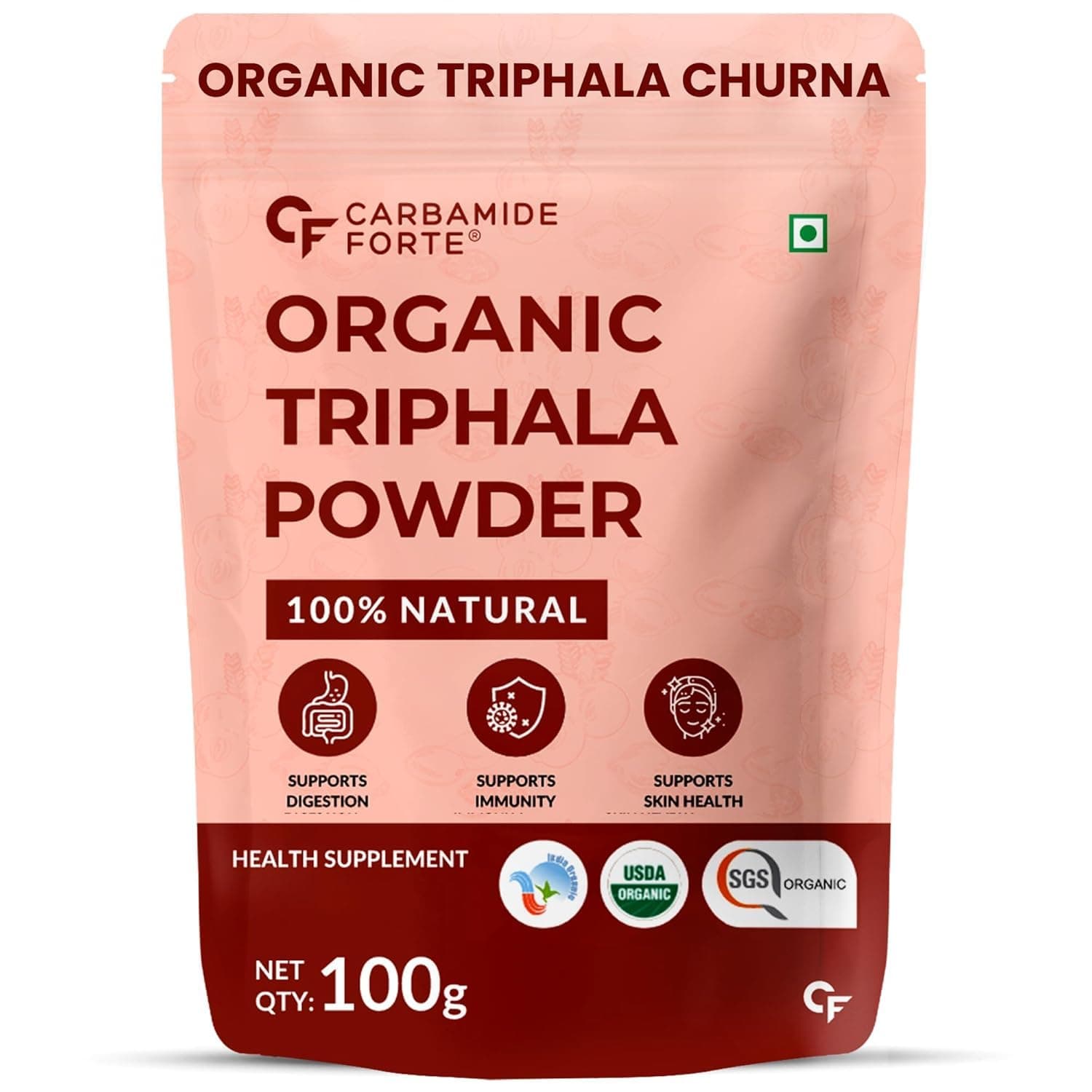 Carbamide Forte Triphala Churna Powder 100% Organic | Triphala Powder Organic With Swarna Amalaki, Haritaki, and Bibhitaki | Trifala Powder - 100g