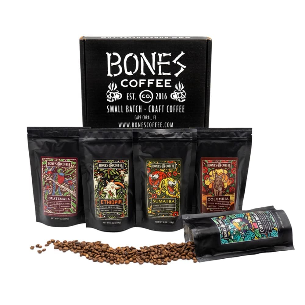NEW World Tour Sample Pack, Single-Origin Flavored Coffee Medium Roast Arabica Beans Specialty Coffee Gifts Compatible Auto Drip and French Press, 4 oz Pack of 5 Whole Bean