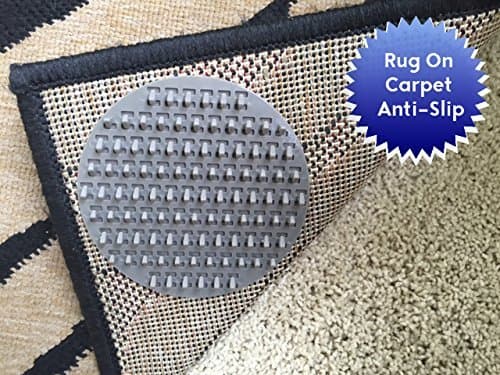 Non-Slip Rug Pads For RUG-ON-CARPET ANTI-SLIP. DESIGNED FOR USE ON MEDIUM PILE CARPET. 8 Pack. Intended To Limit Medium/Large Sized Rugs From Moving On Top Of CARPET. BRAND NEW DESIGN!