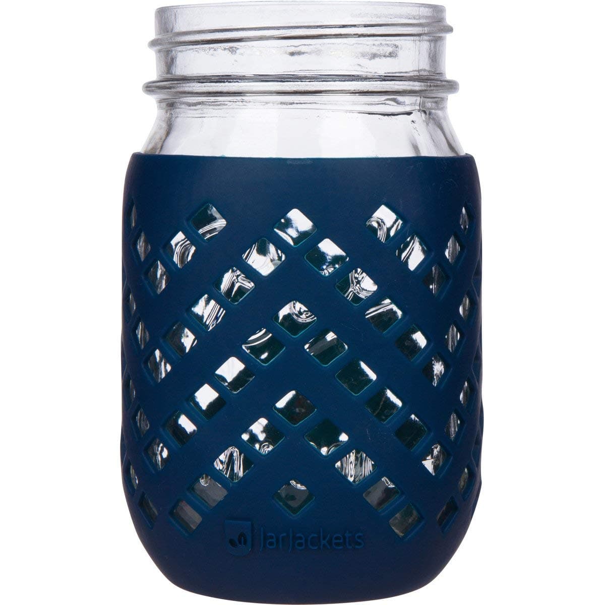 Silicone Mason Jar Sleeve - Fits 16oz (1 pint) REGULAR-Mouth Jars | Package of 1 (Midnight)