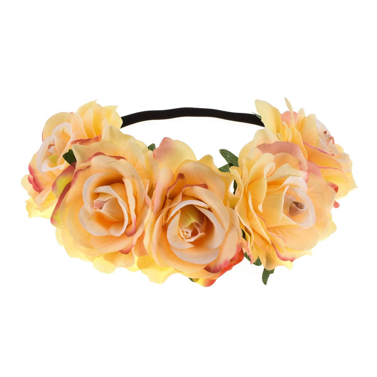 June Bloomy Rose Floral Crown Garland Flower Headband Headpiece for Wedding Festival
