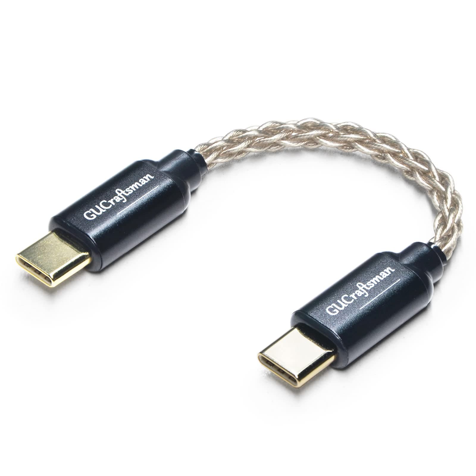 USB C Type C to Type C Headphone Amplifier Cable 6N Single Crystal Silver for FiiO BTR5 Q1 Q3 Q3s Qudelix 5K xDuoo Link2 XD-05PLUS E1DA 9038G3 9038S 9038D Lotoo PAW S2¡