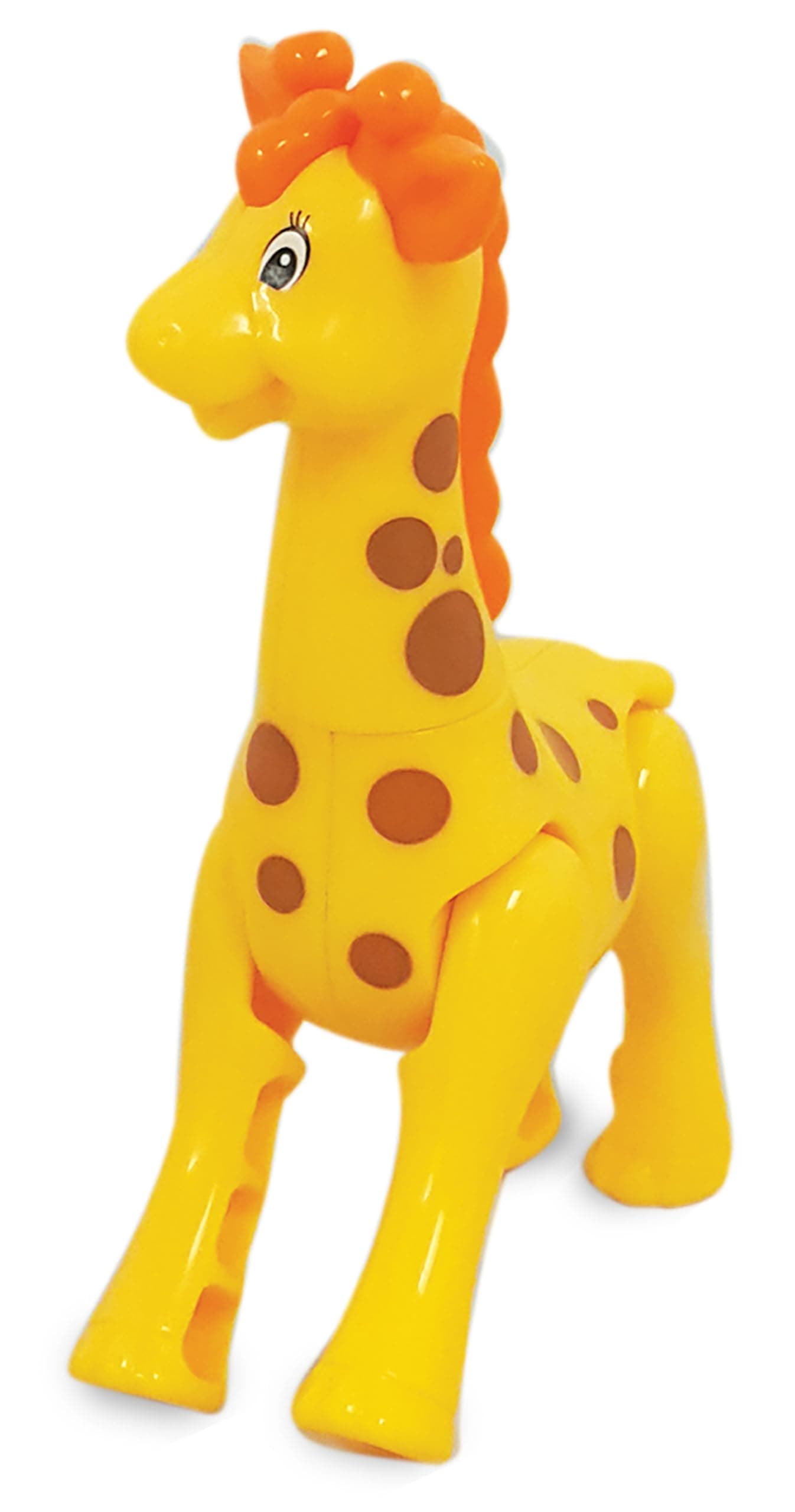 KiddielandWild Animal Safari Kingdom Giraffe Ratchet Toy, Yellow/Orange