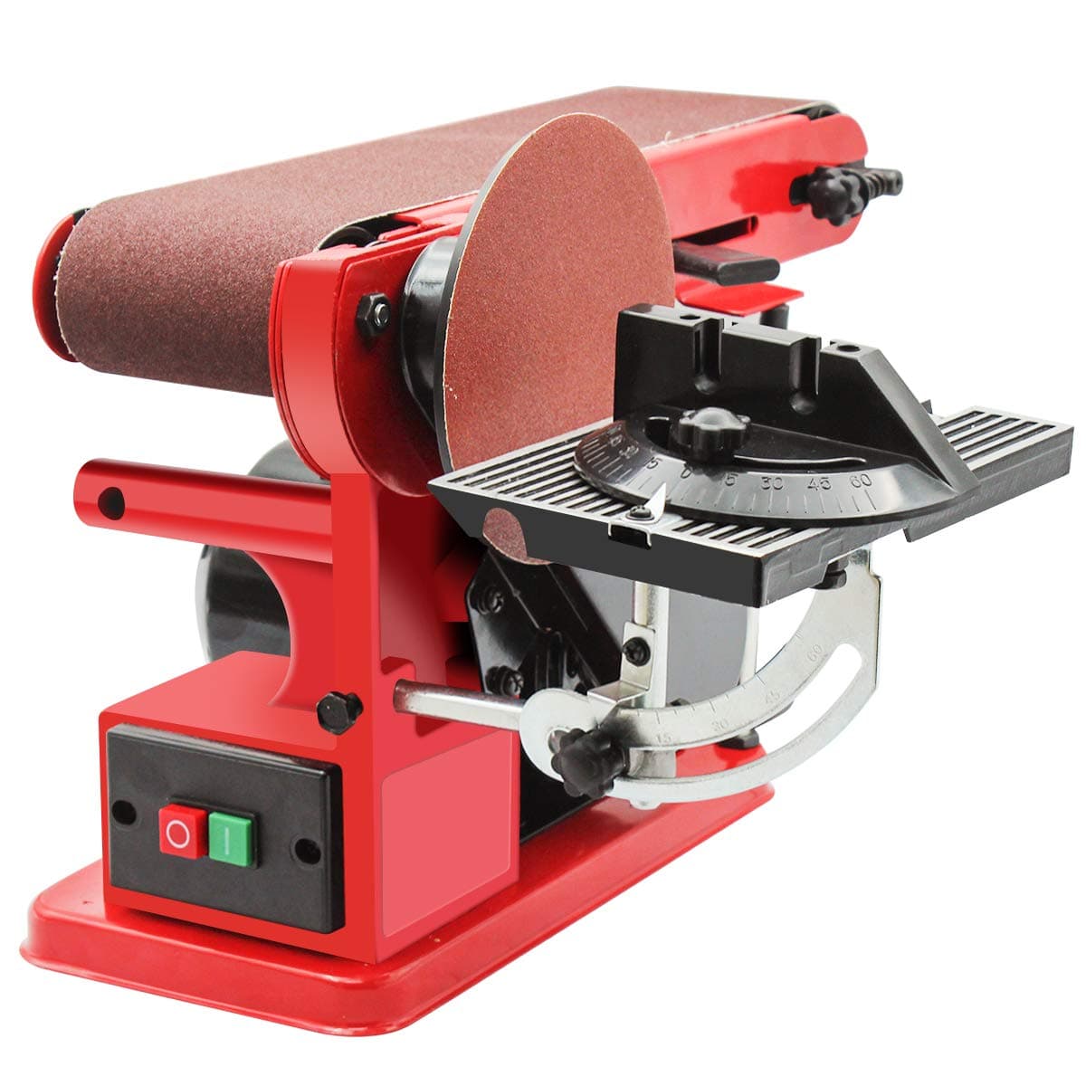 RUYIKA Electric Belt Sander Heavy Duty 90°Bench Grinder 2000 RPM Disc Sanding Grinding Machine with 4 Rubber Foot Pads