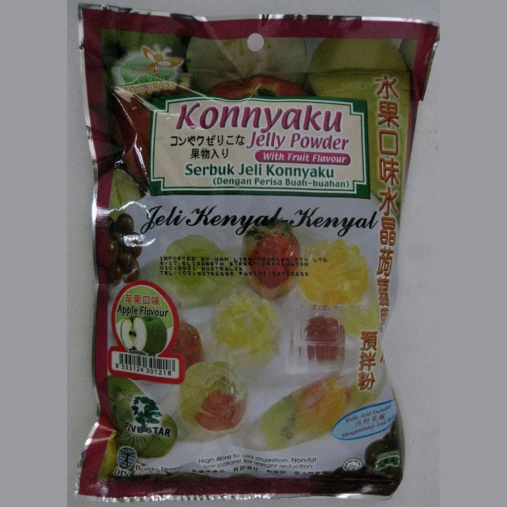 Happy Grass Konnyaku Jelly Powder with Apple Flavour 300g (6 Pack)
