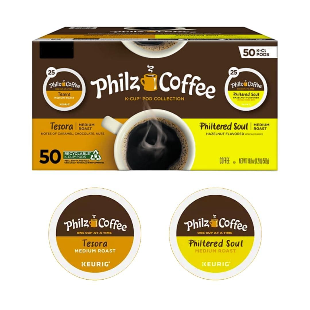 Phillz Coffee Philtered Soul and Tesora Medium Roast Single Cup Pods, Variety Pack, 50 ct.