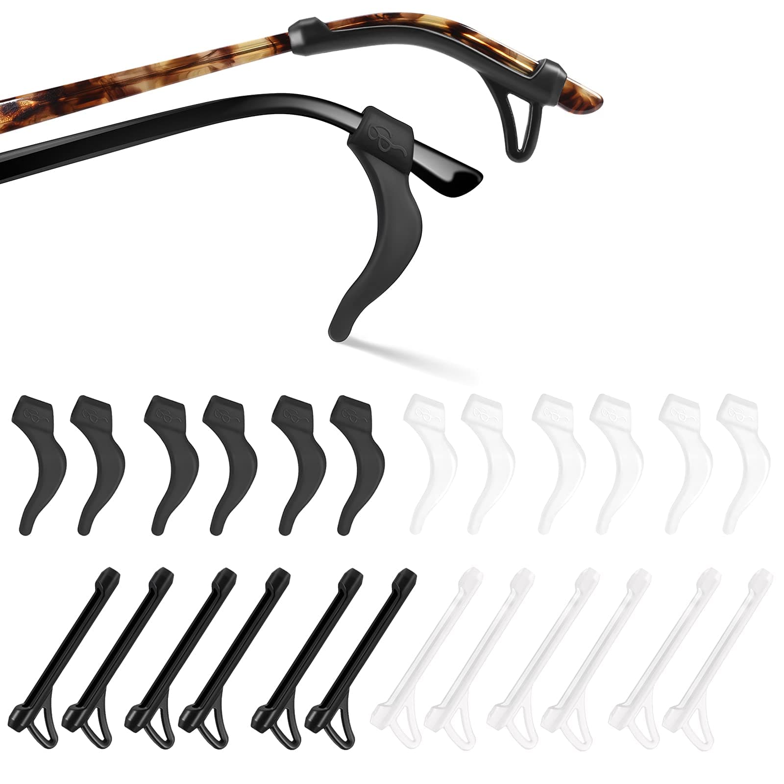 Glassses Ear Holder Sleeve, Anti-slip eyeglasses ear hook, Silicone Temple Tips for Sunglasses, Eyewear and Reading