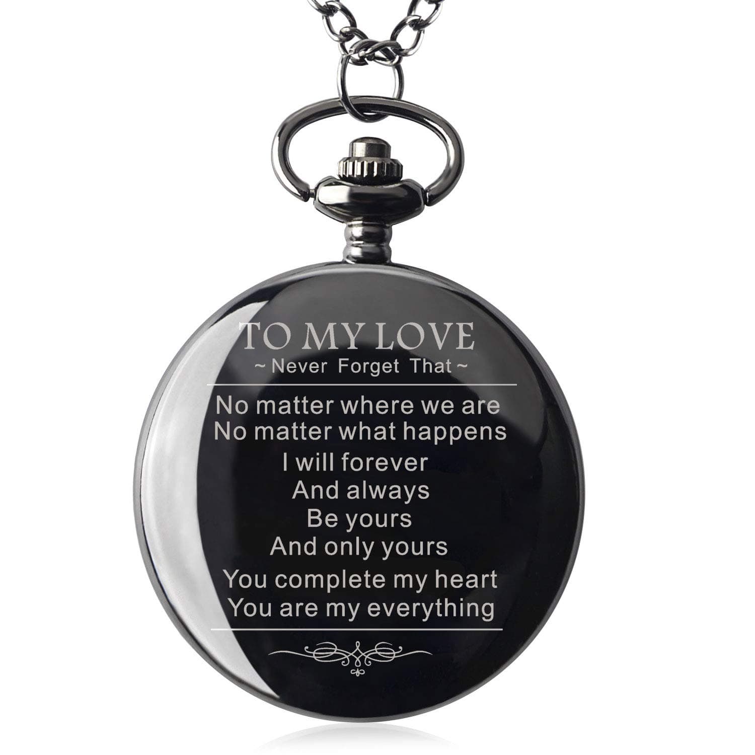 Personalized Gifts for Boyfriend Valentine‘s Day Gift for Boyfriend Men Anniversary Gifts for Boyfriend Engraved Pocket Watch with Gift Box (to My Love)