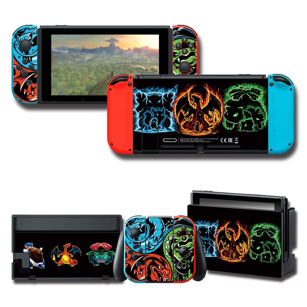 Skin Cover Decals Vinyl RGB Protector Wrap Full Set Protective Faceplate for Nintendo Switch Stickers Console Joy-Con Dock