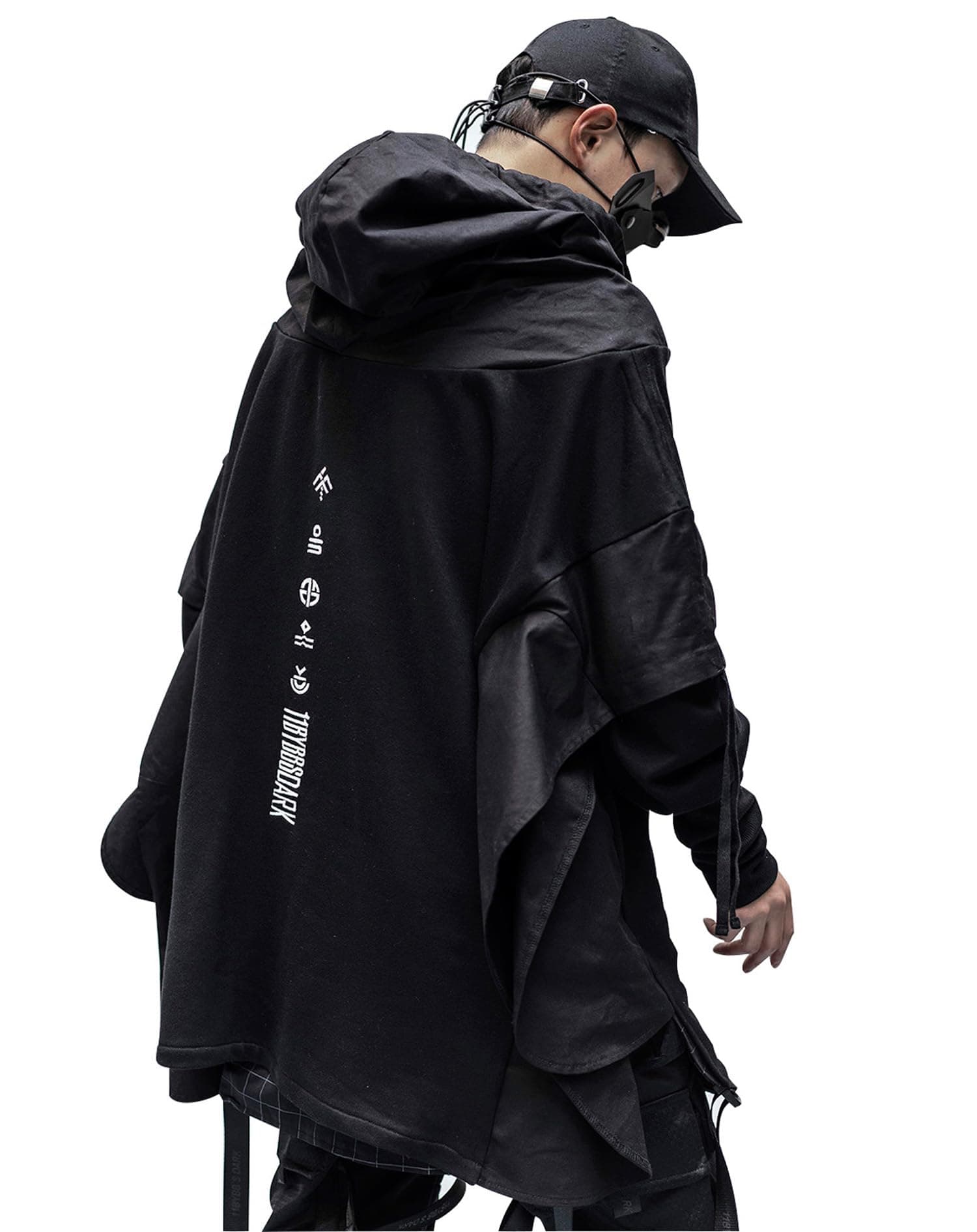 Niepce Inc Japanese Streetwear Gothic Long Techwear Hoodie for Men