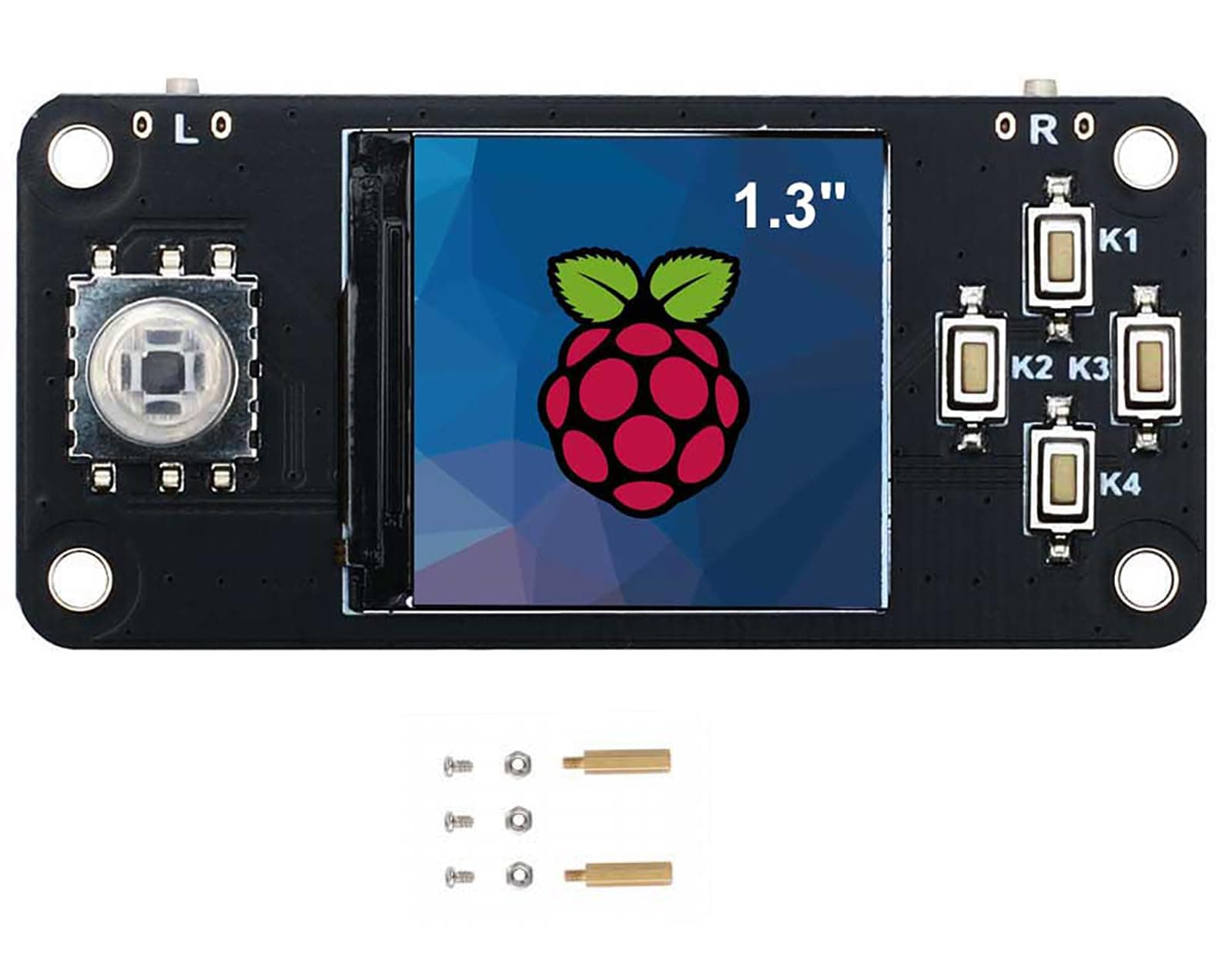 1.3 inch LCD Display Module, Embedded ST7789 Driver, 240 x 240 IPS Screen 65K RGB Colour SPI Interface, for Raspberry Pi Zero/Zero W/Zero 2W/Zero WH/2B/3B/3B+/4B, a Joystick and Six Buttons