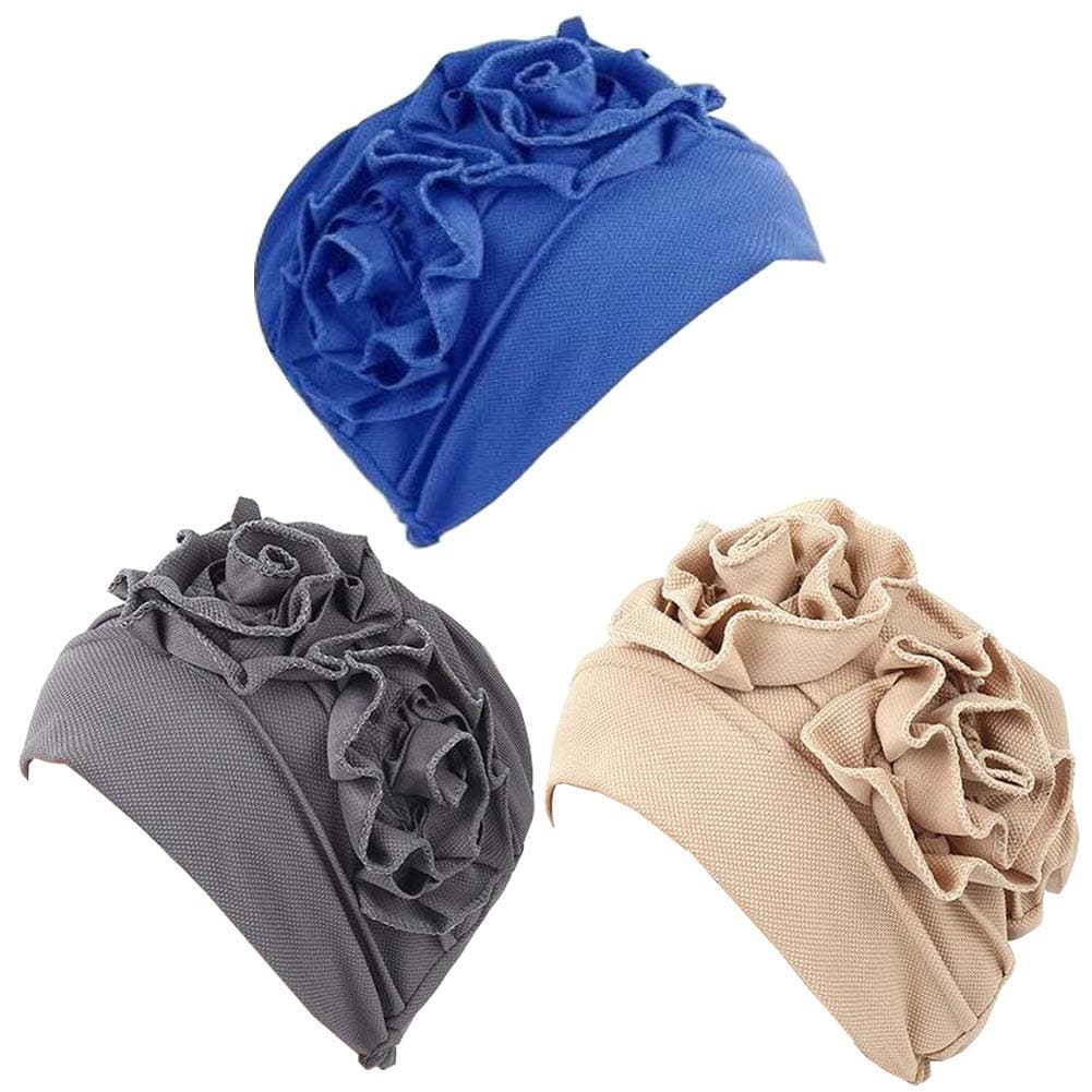 Luckystaryuan 3Pack Womens Chemo Hat Beanie Turban Headwear for Cancer Patients