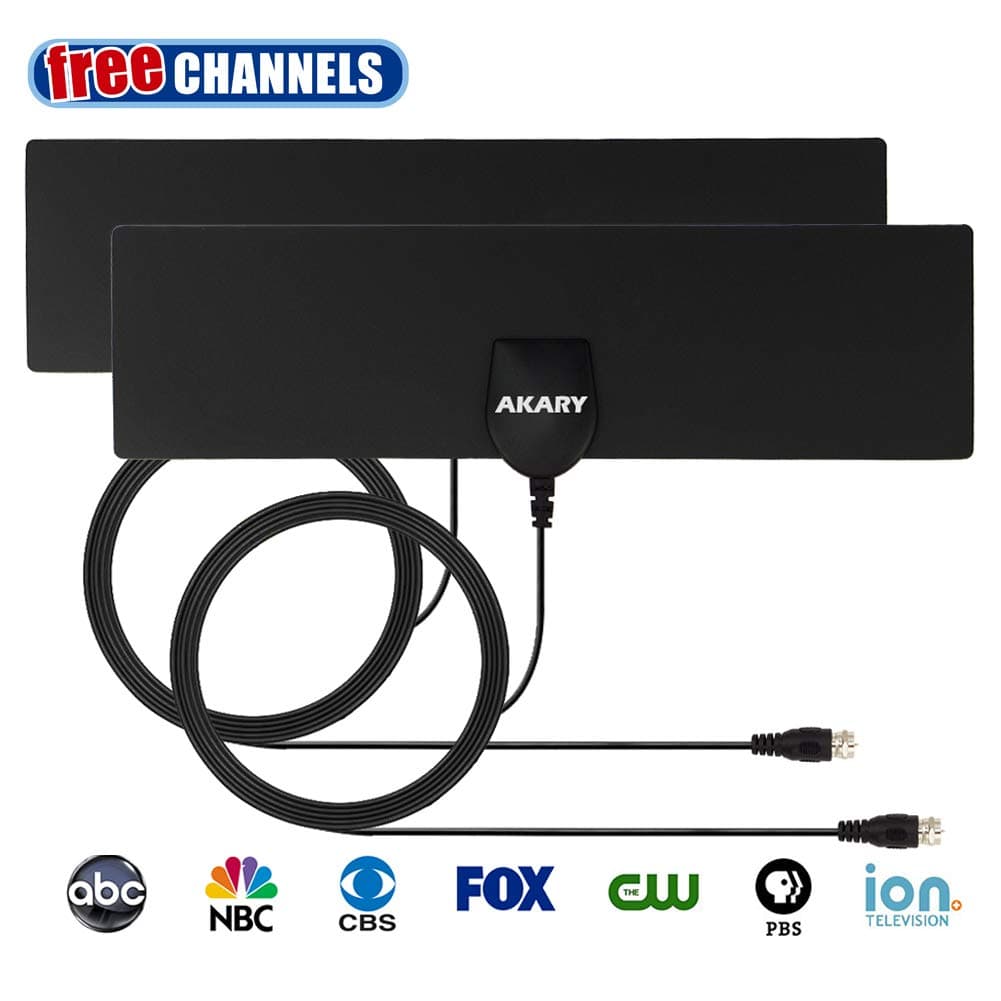 TV Antenna, AKARY Indoor HDTV Antenna 35 Miles Range Ultra Thin Digital Antenna - 2 Pack