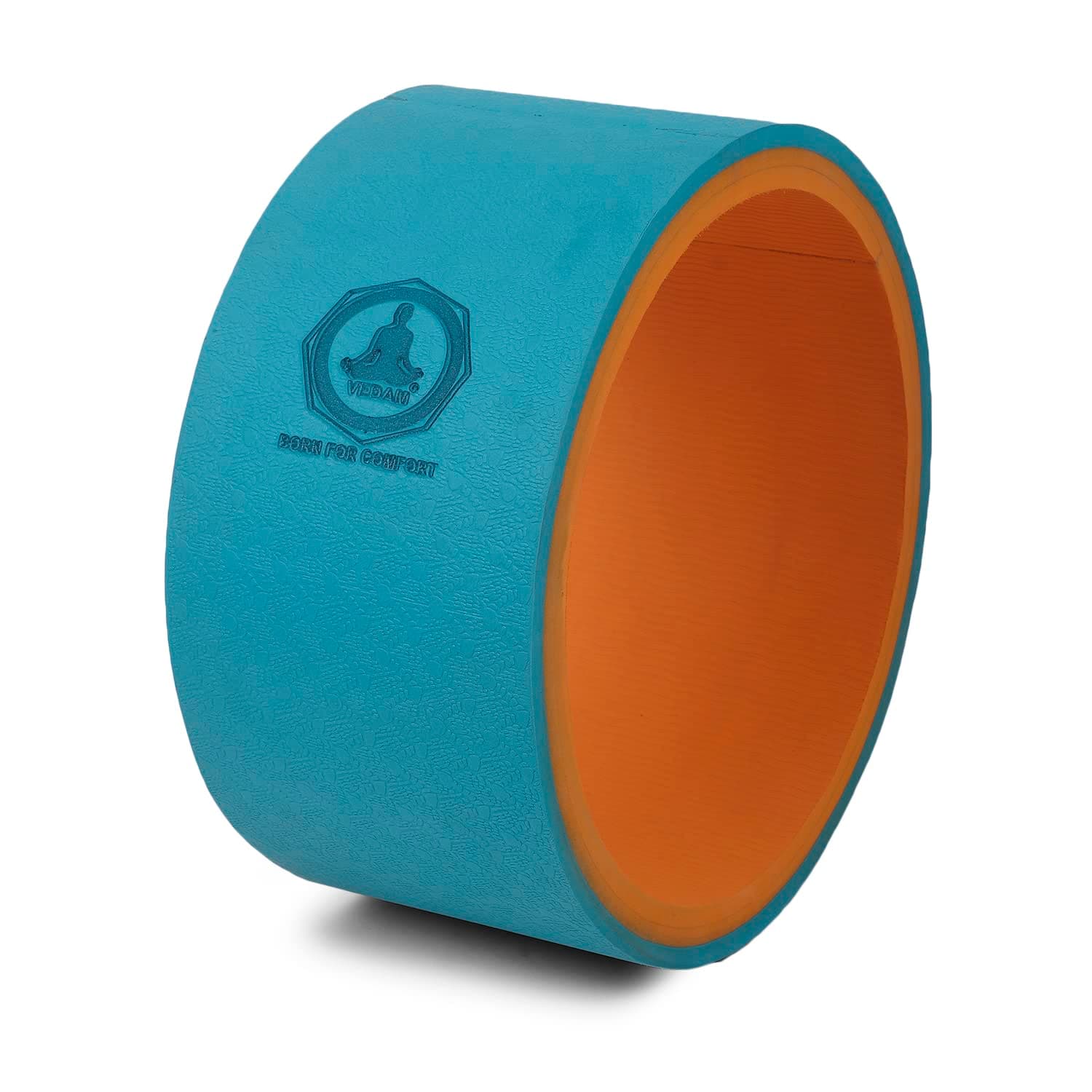 Vedam Premium Yoga Wheel for Women and Men (AQUA/ORANGE)