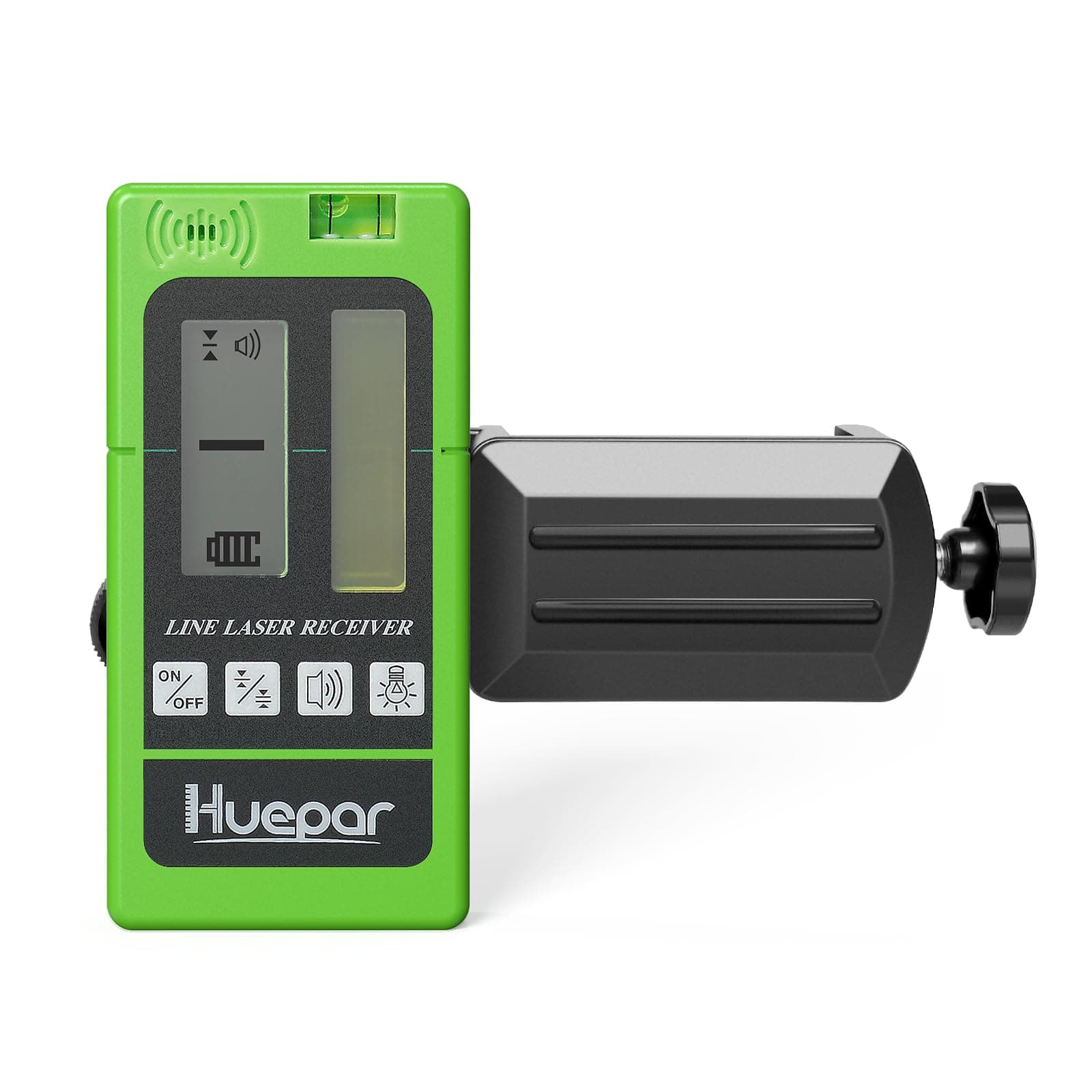 Laser Receiver LR-5RG for Huepar Laser Level - Green and Red Beam Detector for Pulsing Line Lasers, Two-Sided Back-lit LCD Displays, Automatic Shut-Off Timer, Use for 901CG/902CG, BOX-1G/R
