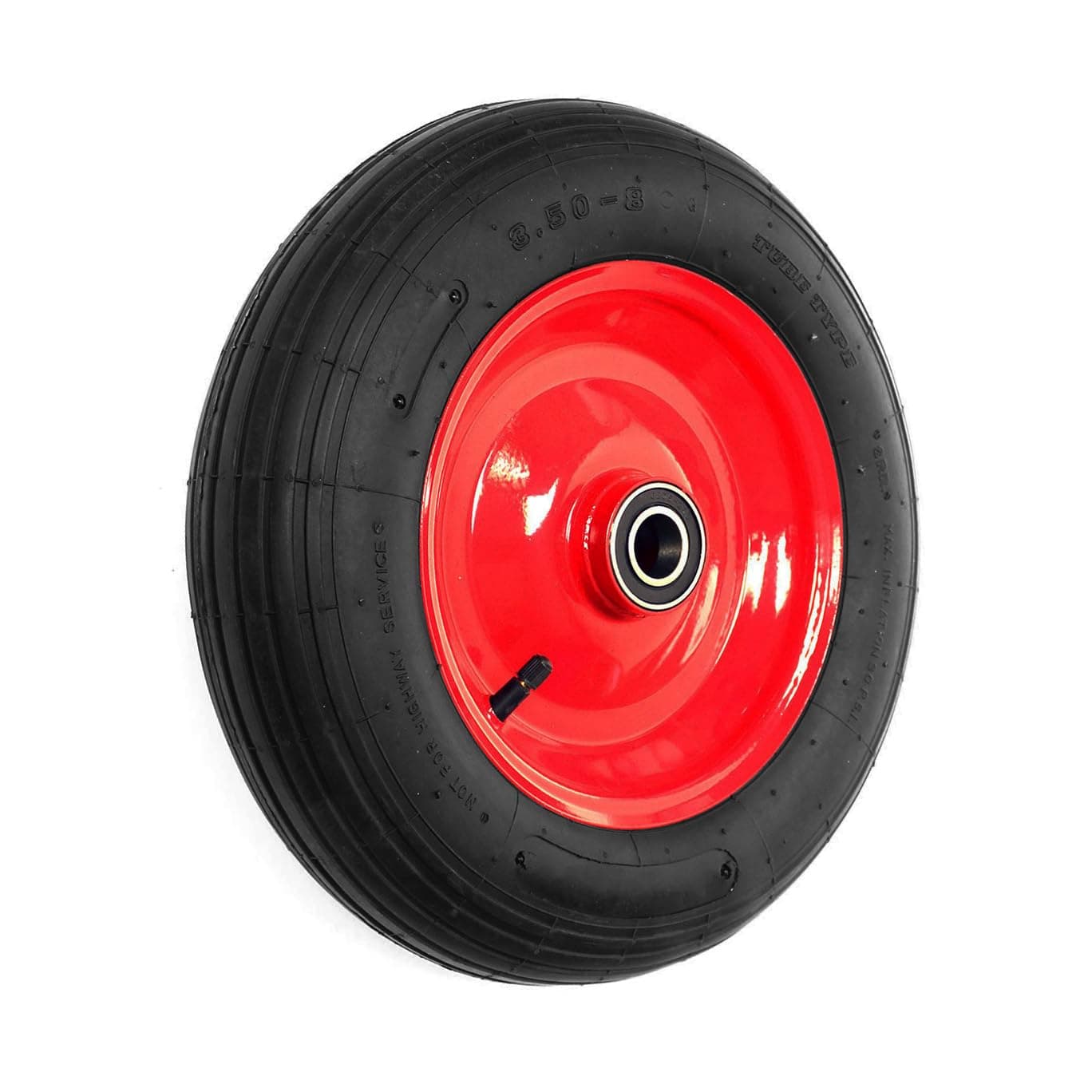 Product Pro 14" Red Pneumatic Wheel 3.50-8 with a Metal Rim for 25mm Axle Shaft
