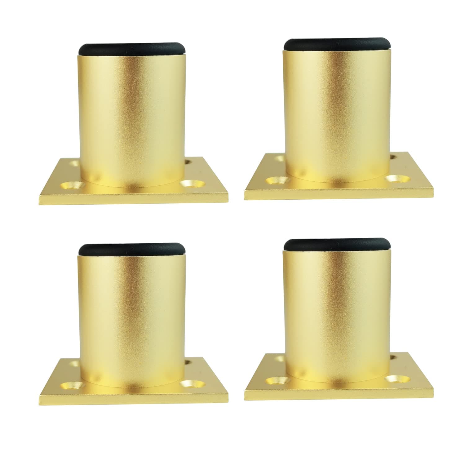 Qrity 4 Pieces Furniture Legs Cabinet Aluminium Alloy Kitchen Legs Sofa Metal Table Furniture Feet 100mm, Gold