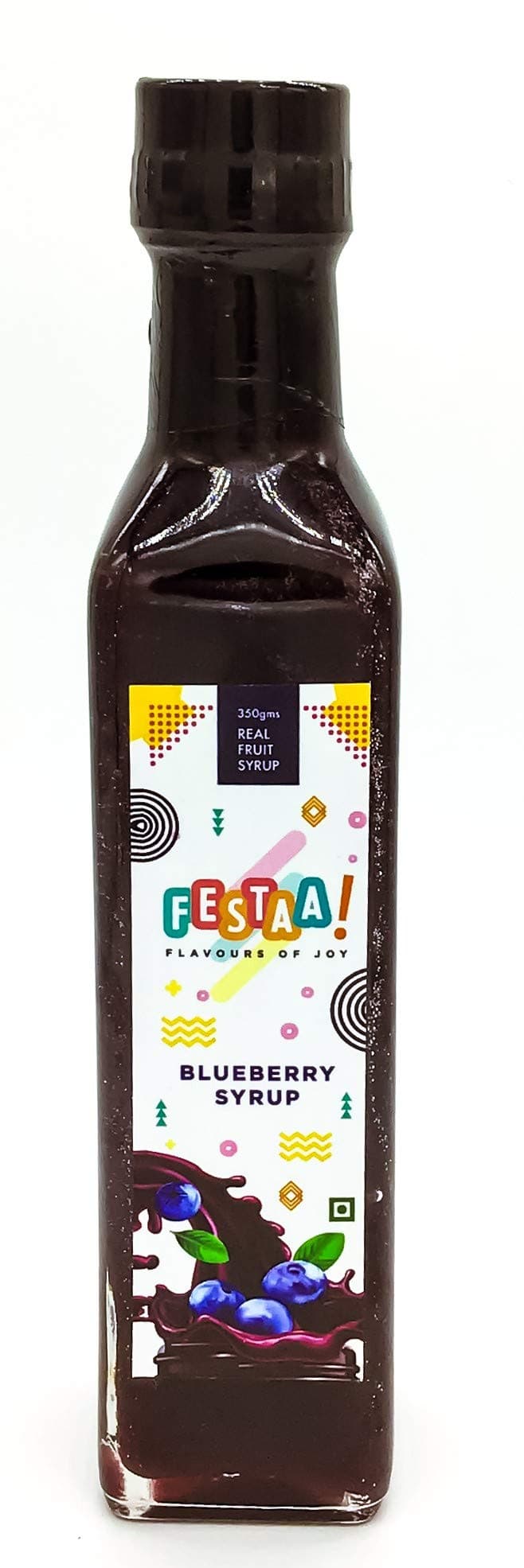 Festaa Blueberry Fruit syrup - 100% real fruit, natural, hand picked, top quality raw ingredients - No added synthetic flavors (350 g)